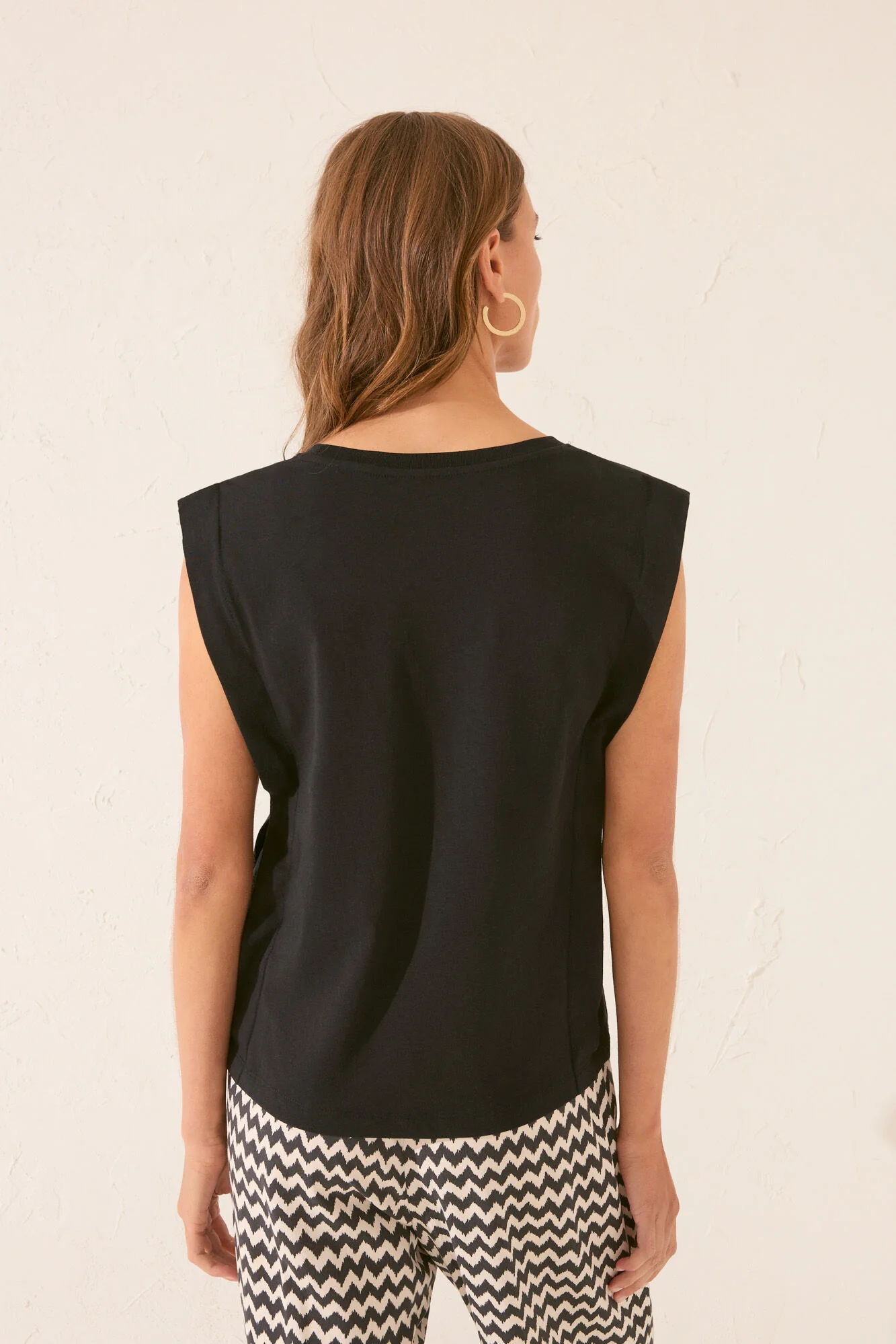 100% cotton black straps T-shirt - Image 3