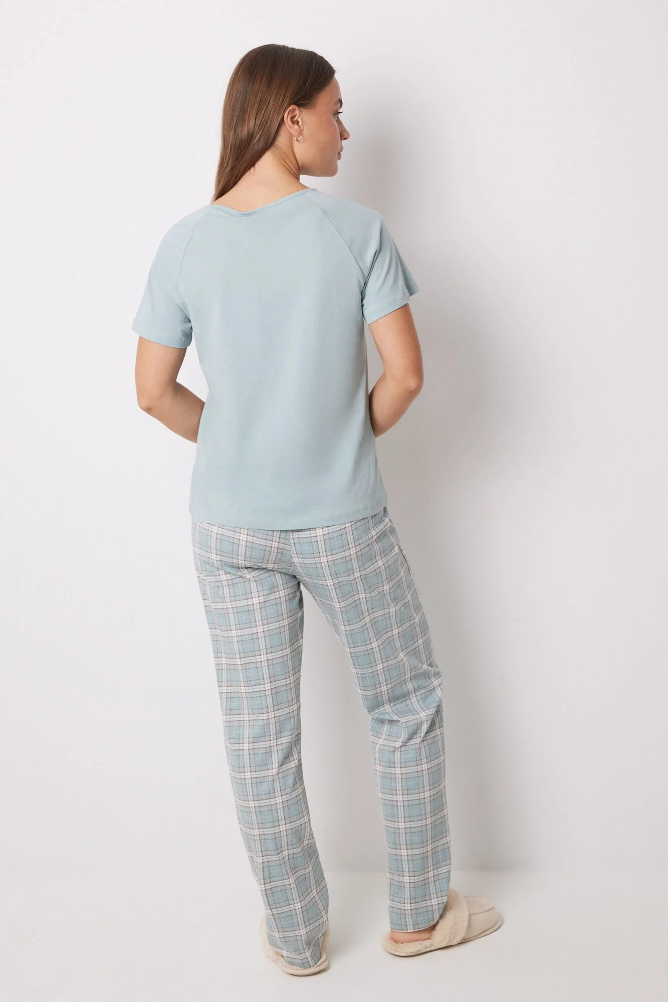 100% cotton Christmas checkered pajamas - Image 4