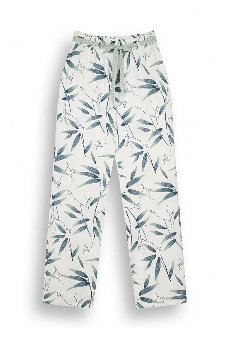 100% Cotton lounge pants with leaf print - Image 4