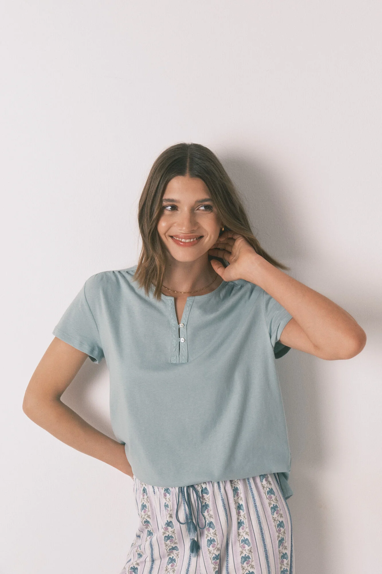 100% cotton green short sleeve T-shirt