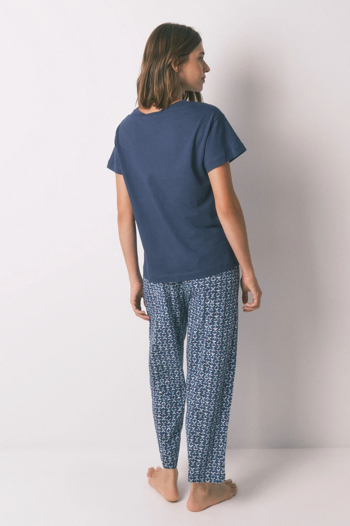 100% cotton Moomin Capri pyjamas in blue - Image 2