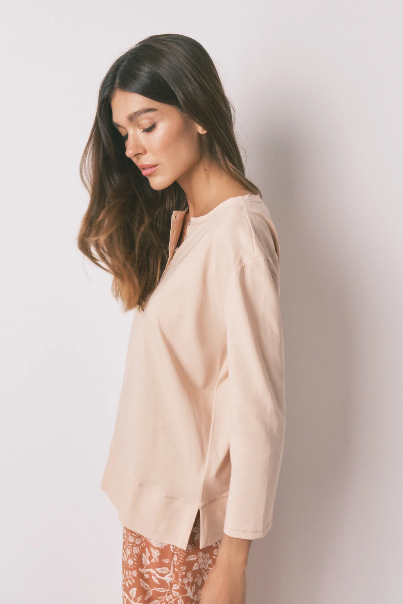 100% cotton orange ¾ sleeve T-shirt - Image 2