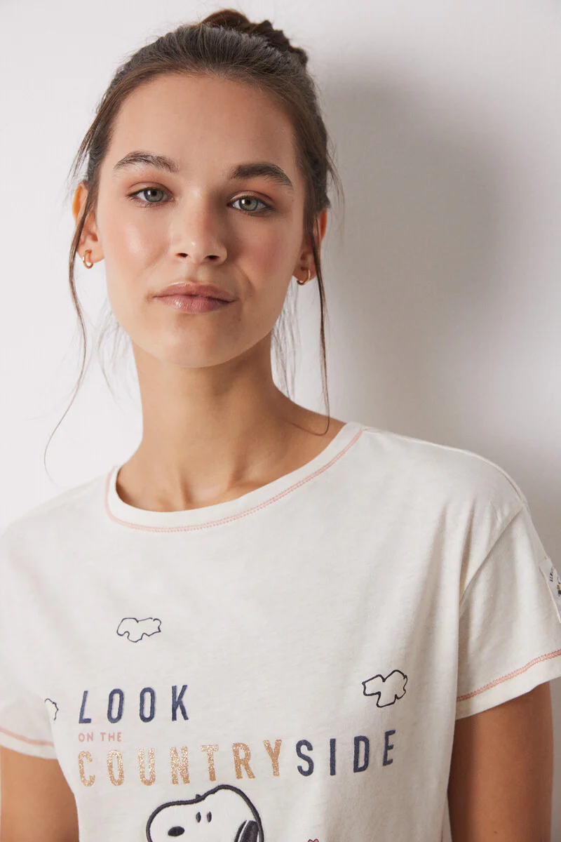100% cotton pajamas with Snoopy checks - Image 5