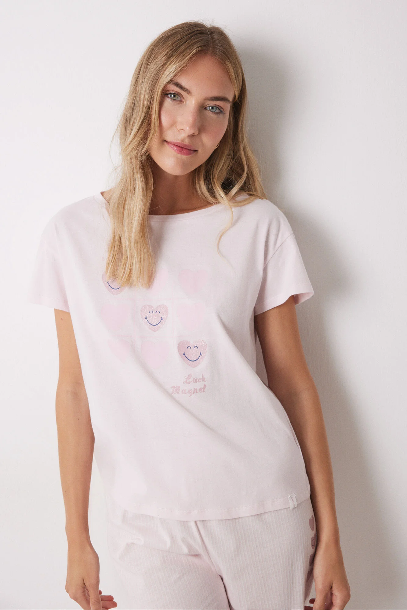 100% cotton pink heart pajamas - Image 3