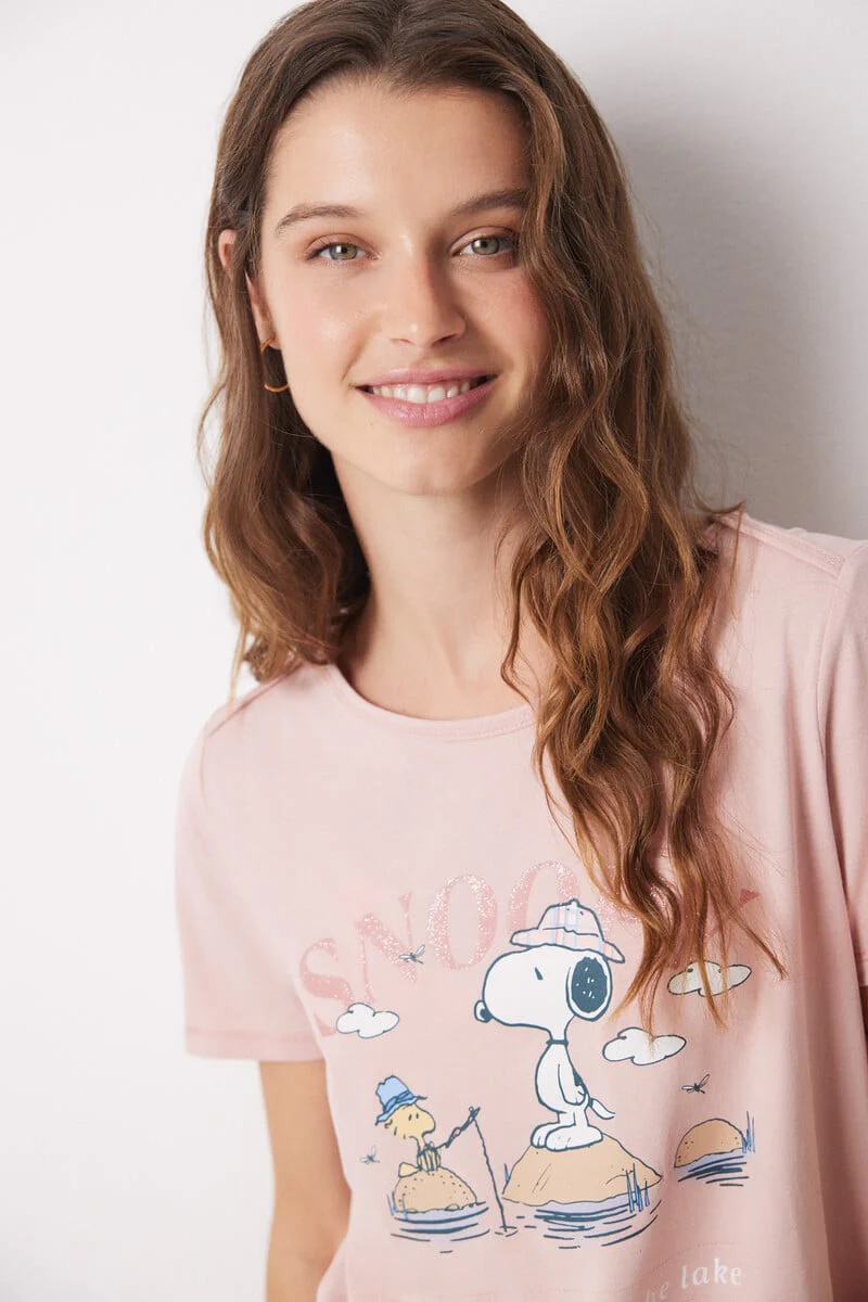 100% cotton pink Snoopy pajamas - Image 3