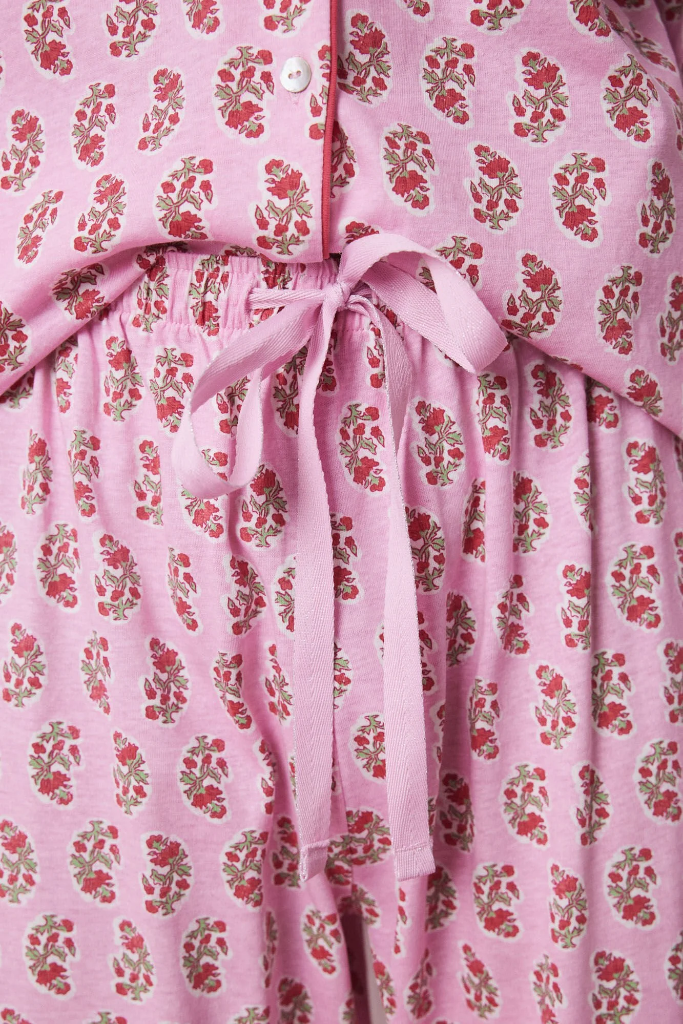 100% cotton shirt pajamas with Hindu flowers - Image 3