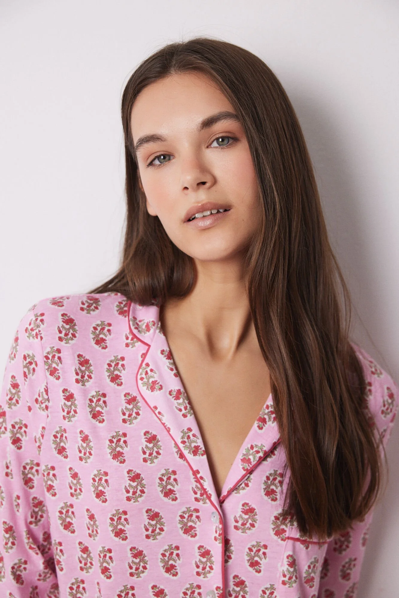 100% cotton shirt pajamas with Hindu flowers - Image 5