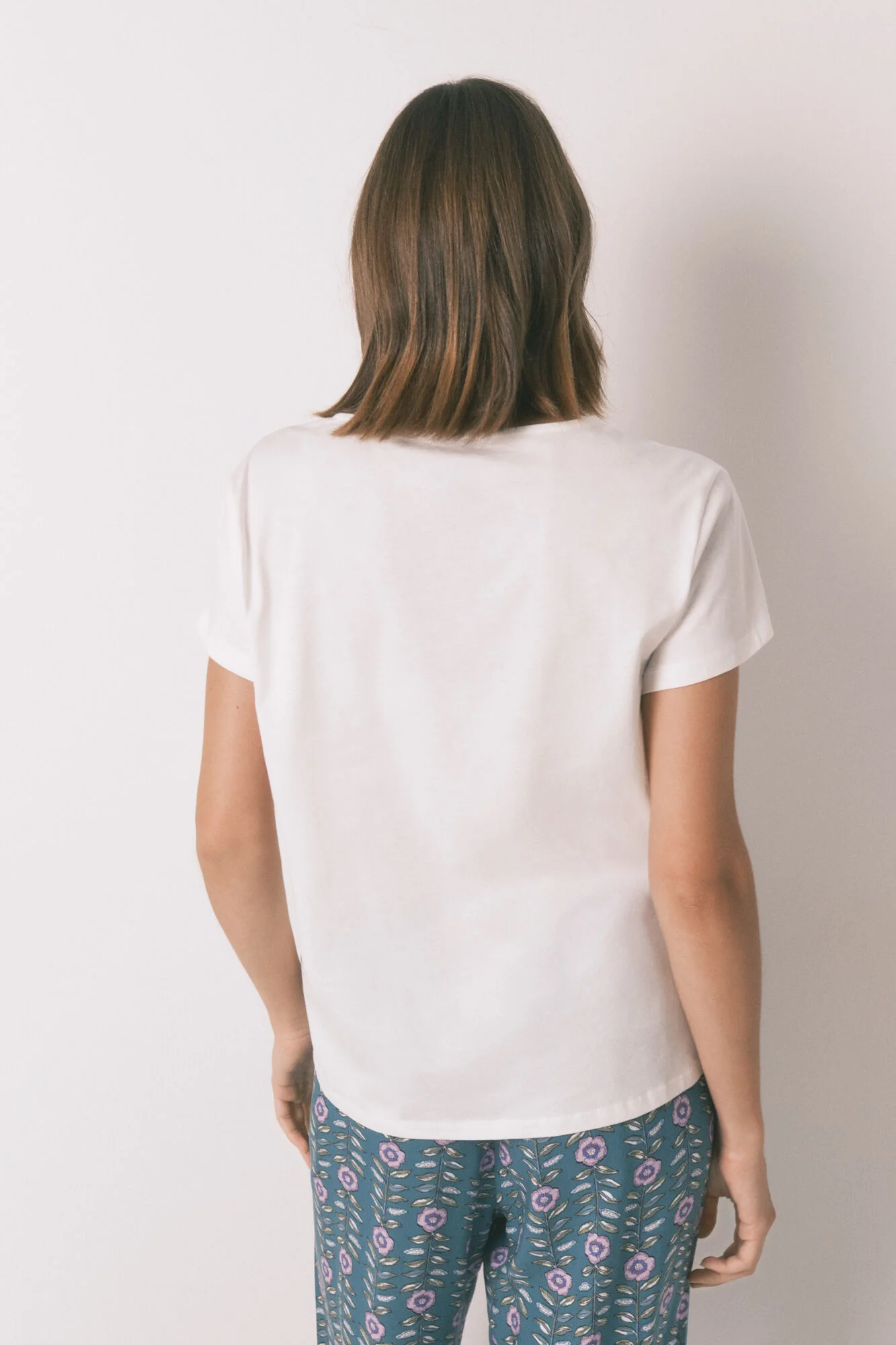 100% ivory cotton short sleeve T-shirt - Image 2