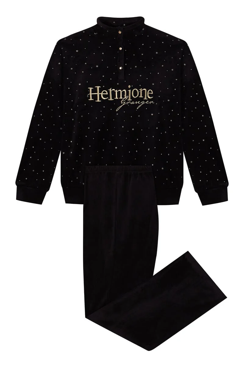 Hermione black velvet long pajamas - Image 5