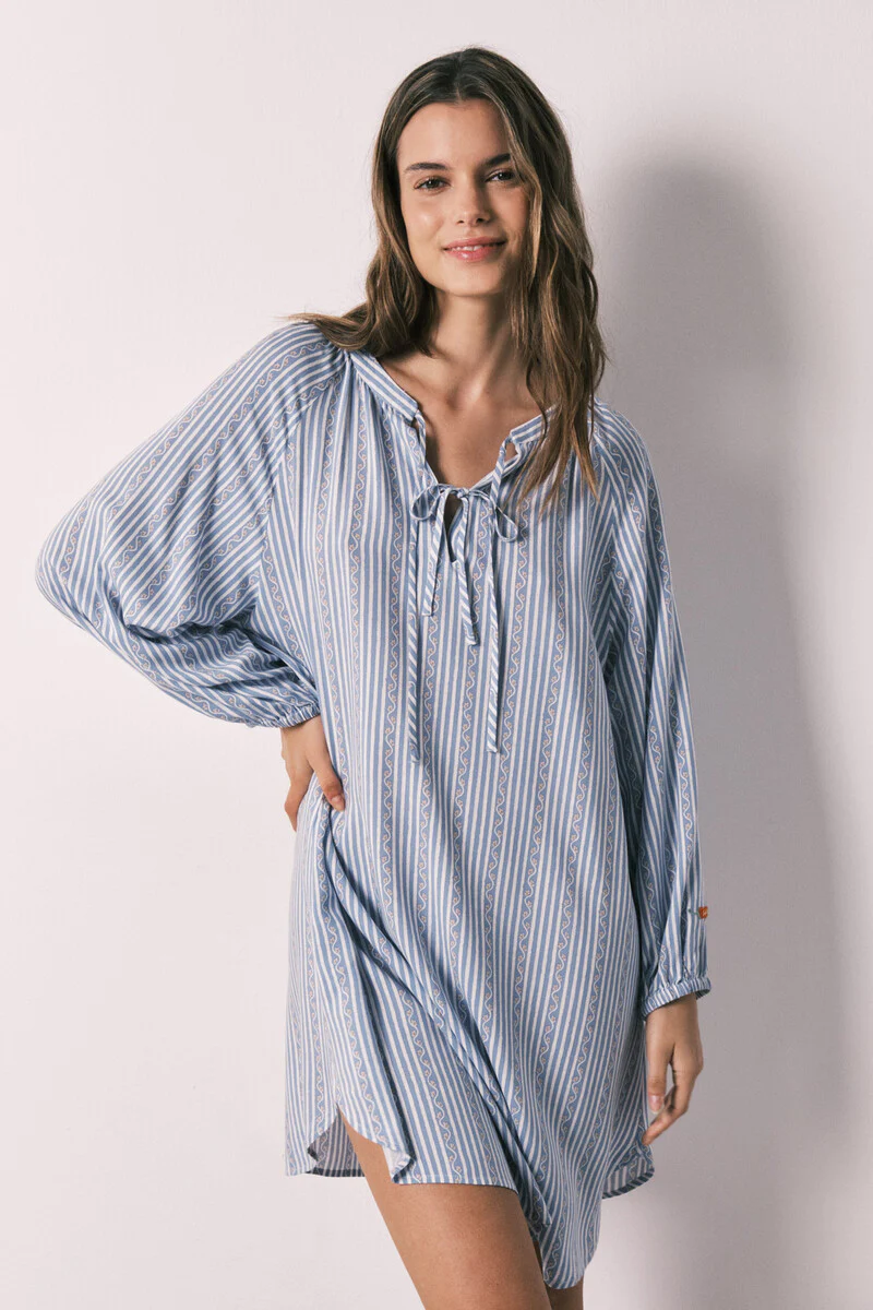 Blue striped viscose short camisole - Image 3