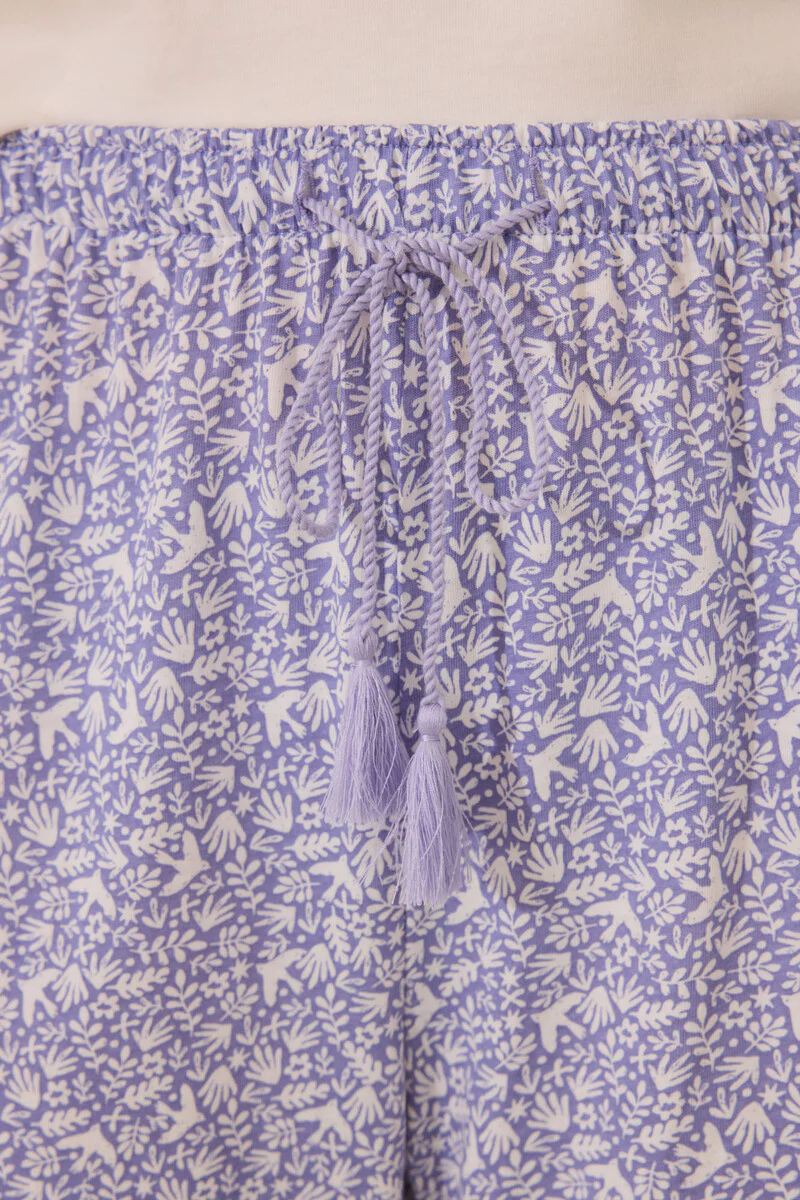 Capri pyjamas 100% cotton white flowers - Image 4