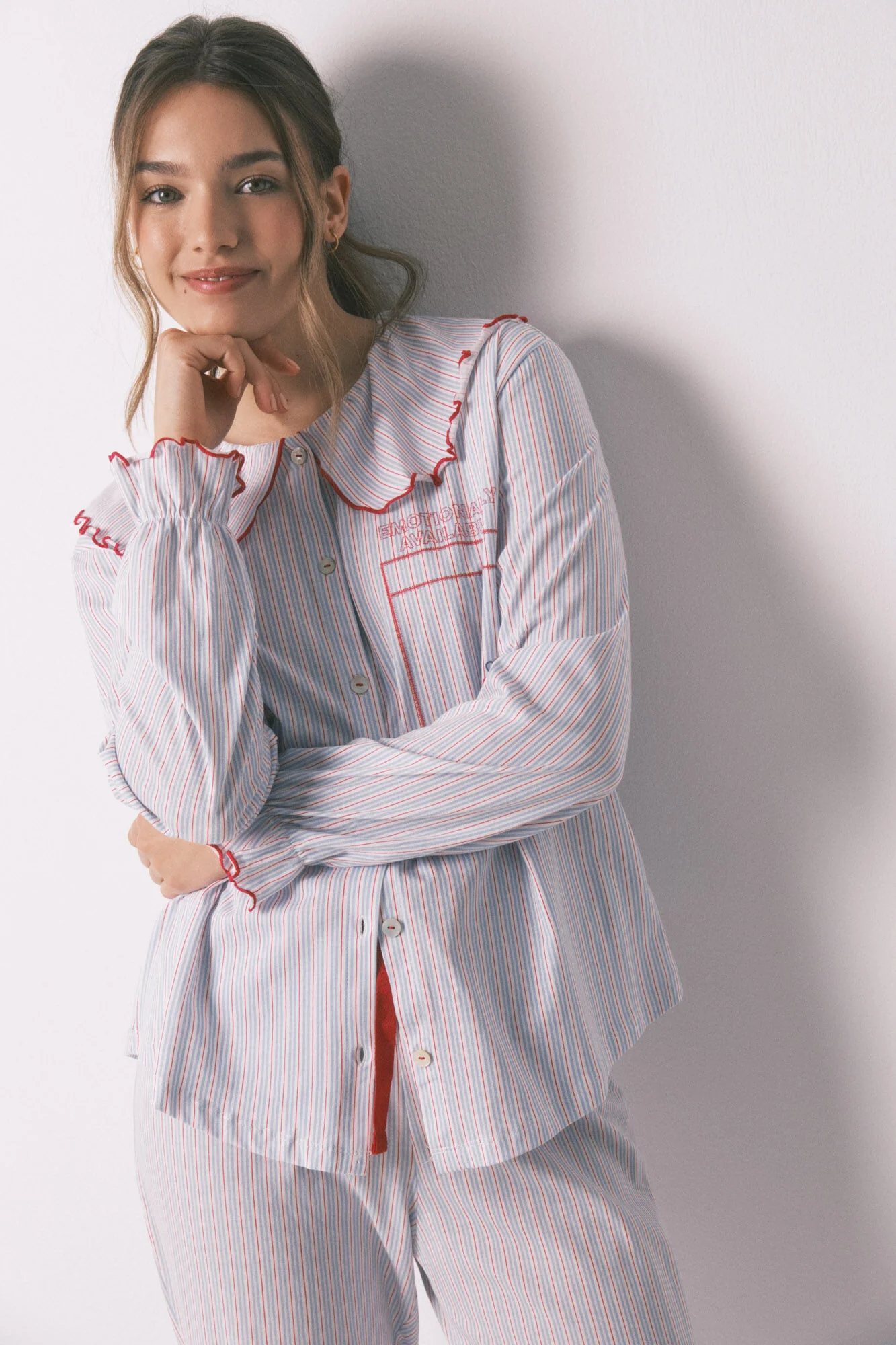 Cotton long Peter Pan collar pyjamas - Image 5
