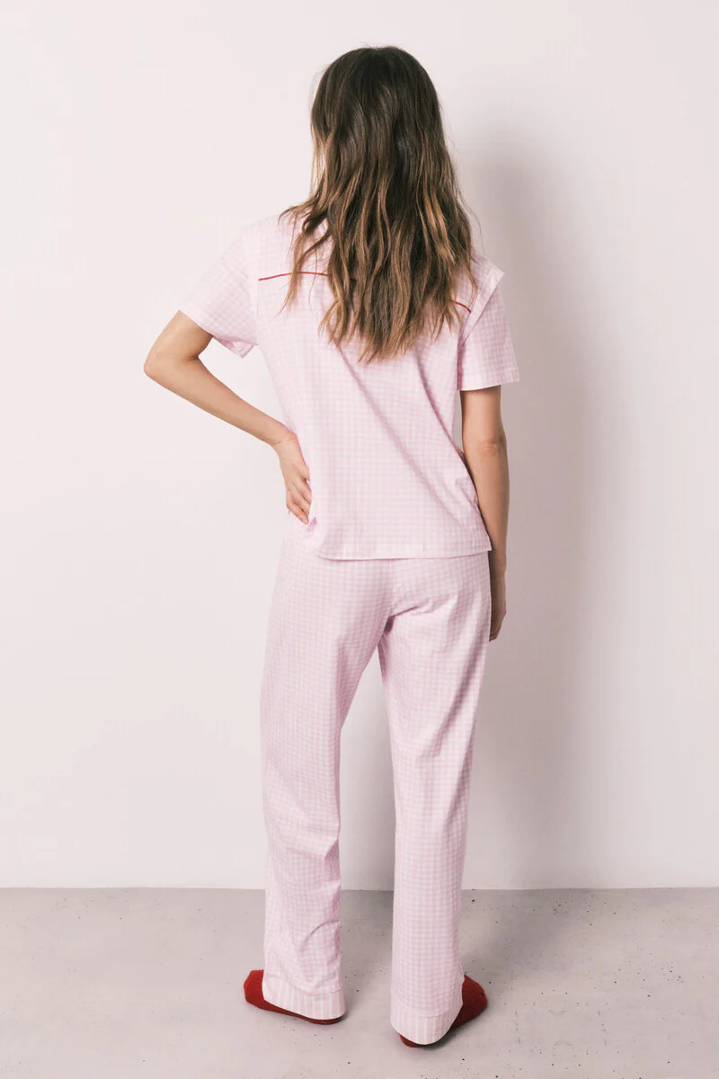 Cotton striped short sleeve long pyjamas - Image 5