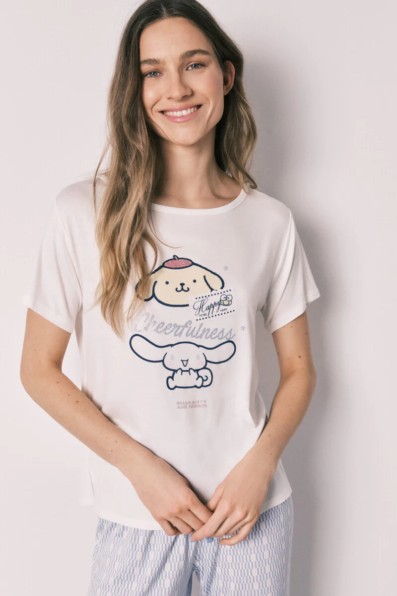 Geometric print long pyjamas Cinnamoroll