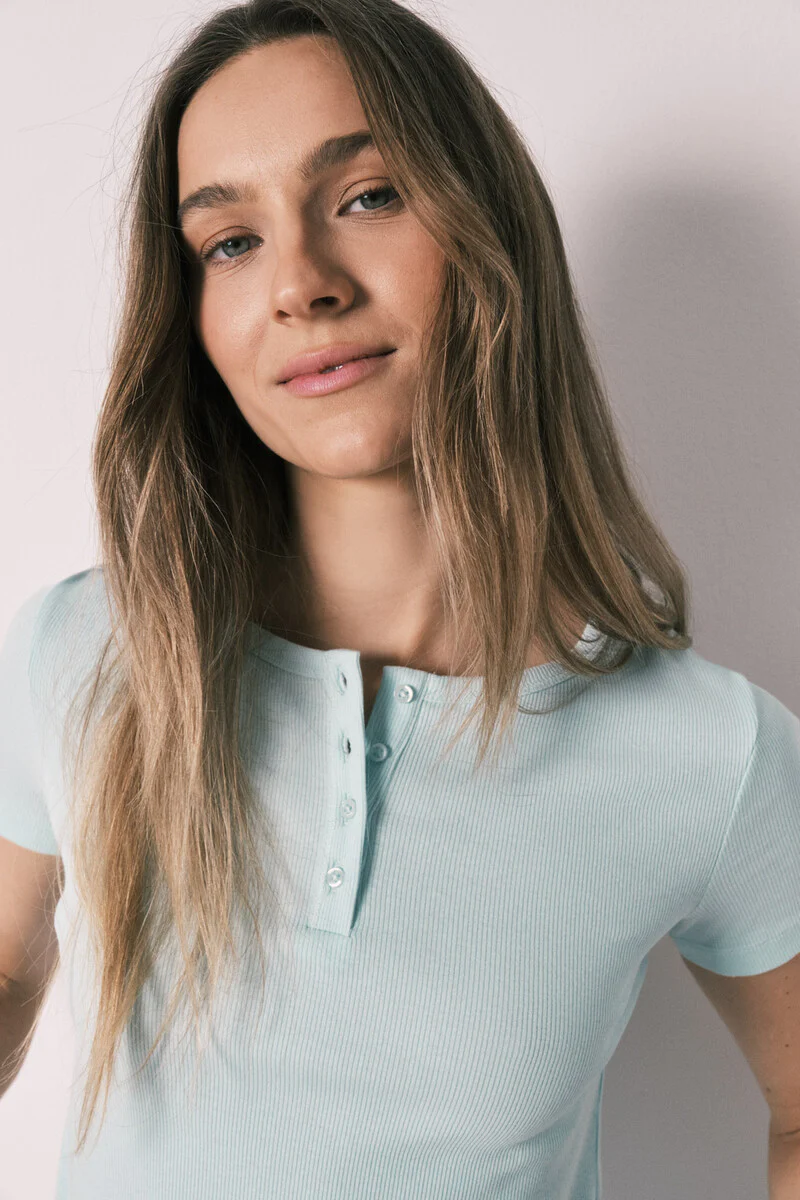 Green gingham short-sleeved pajamas - Image 4
