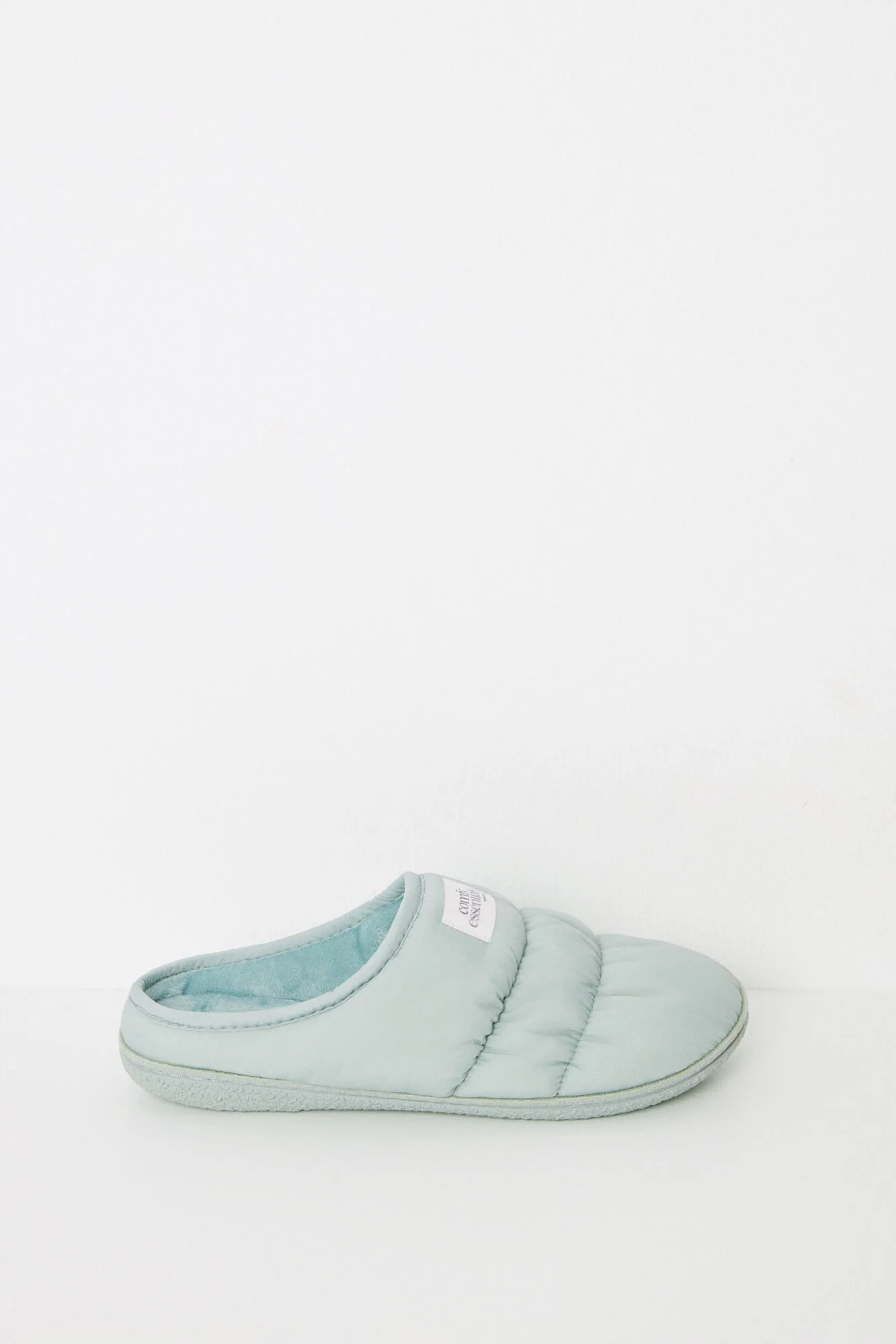 Green padded nylon house slippers - Image 3