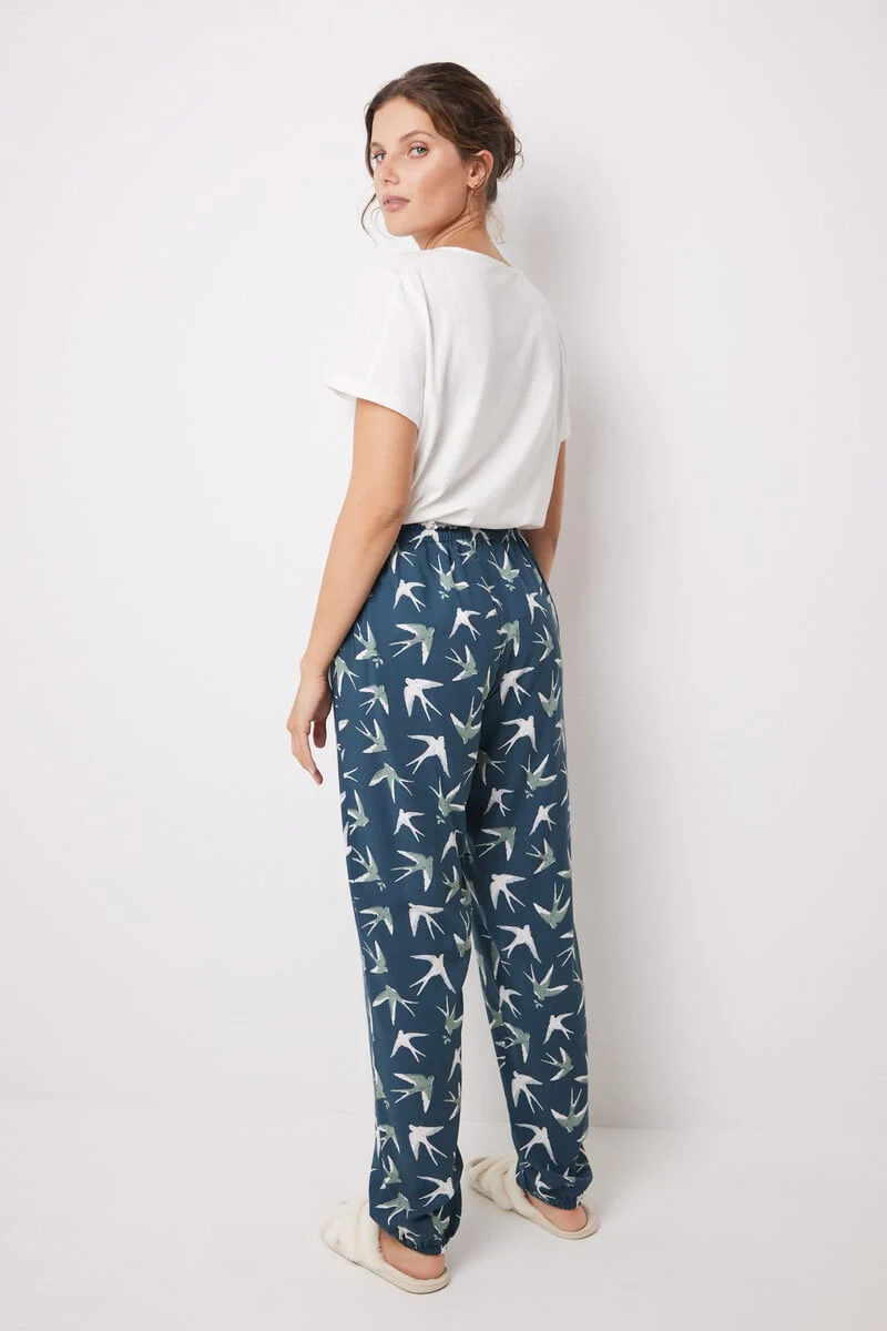 Leaf print viscose skinny pants - Image 5