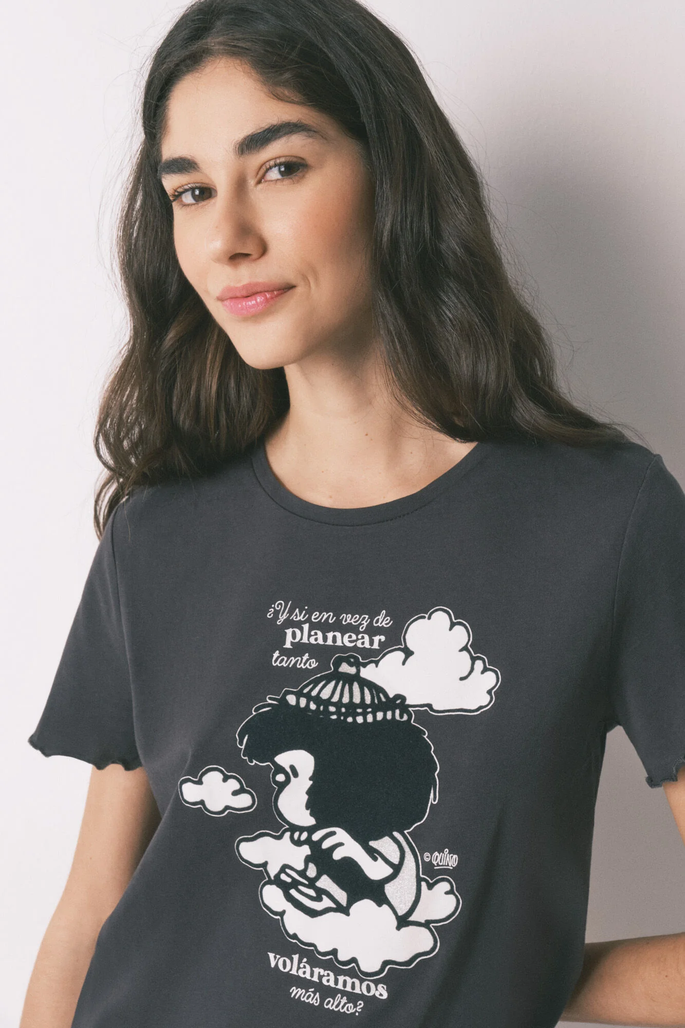 Grey 100% cotton printed pyjamas MAFALDA - Image 3