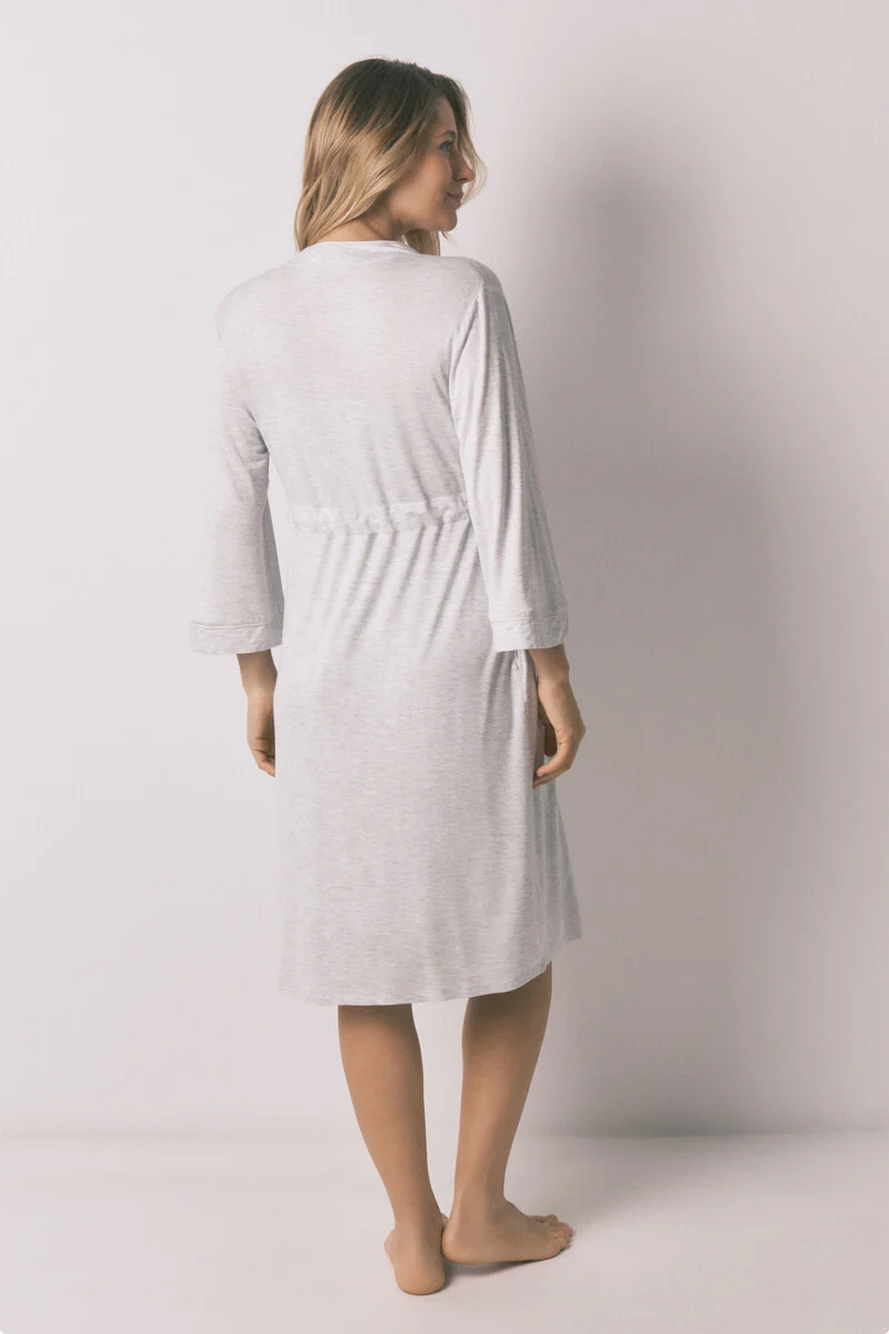 Grey maternity belted robe - Image 4