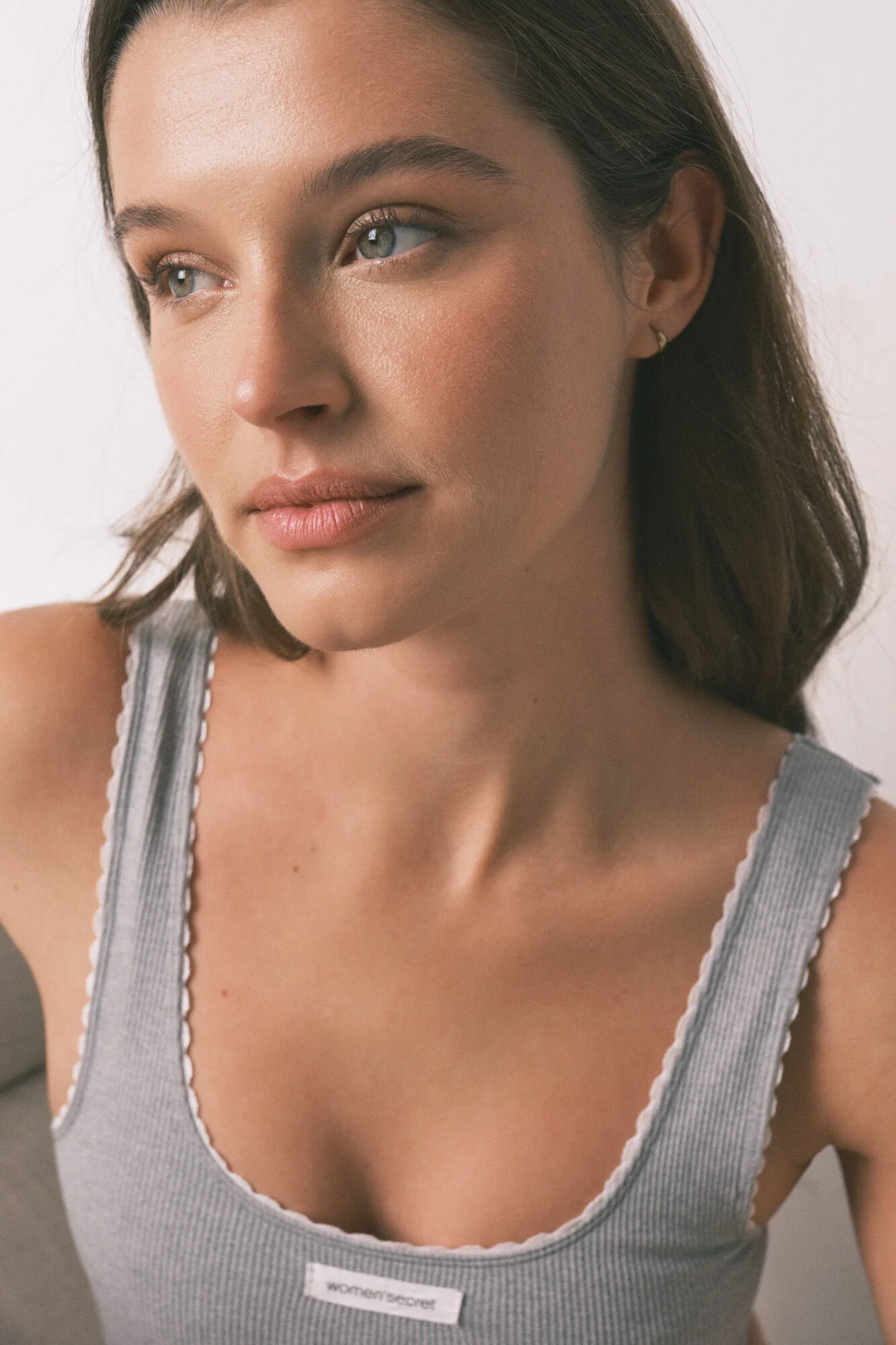 Grey seamless ribbed top - Image 3
