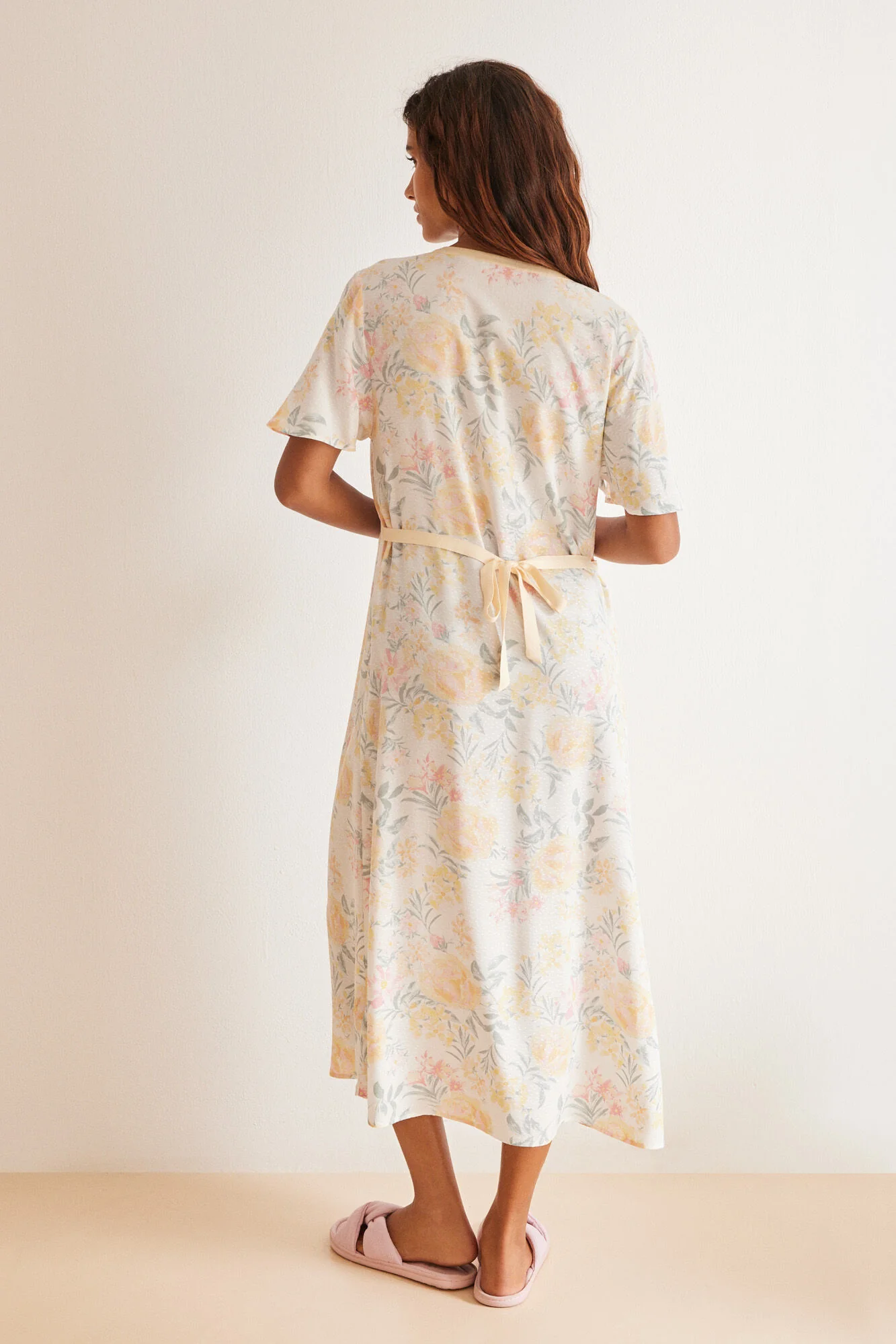 Floral print viscose midi dress - Image 5