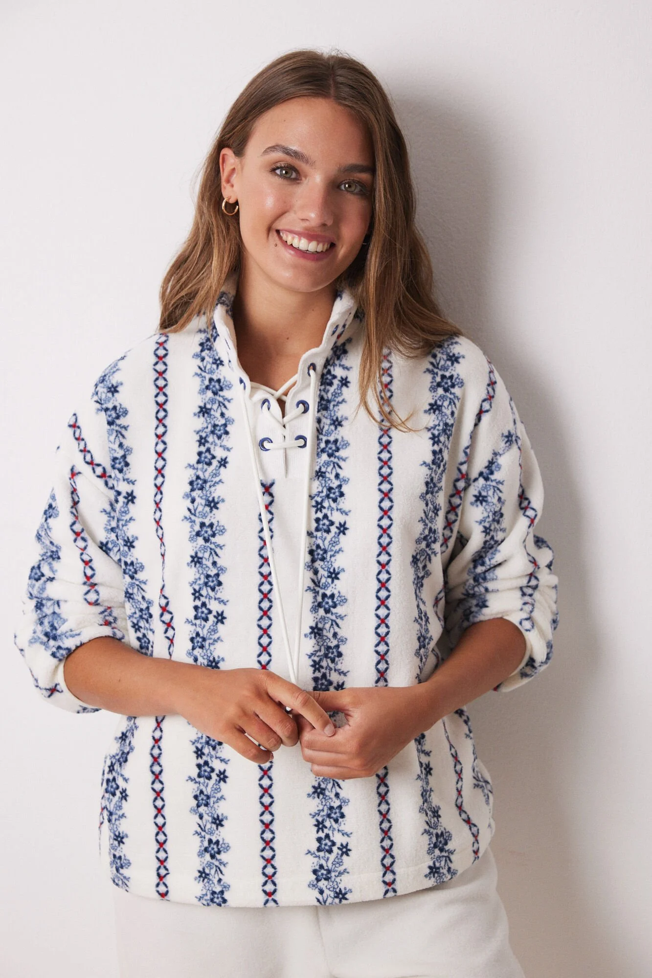 Long fleece flower pajamas - Image 4