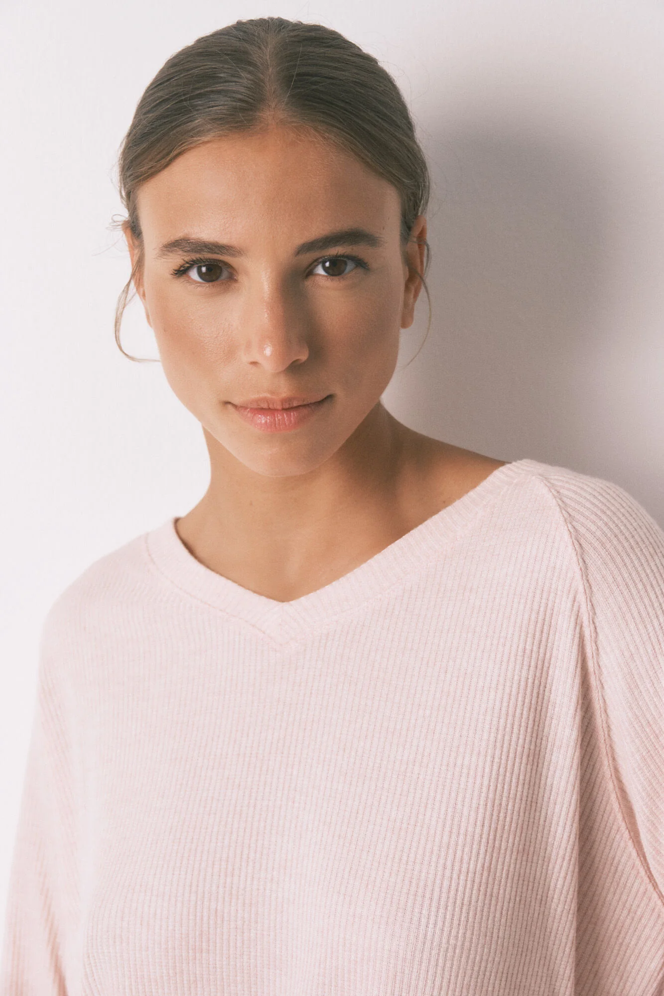 Long pink brushed ribbed pajamas - Image 5