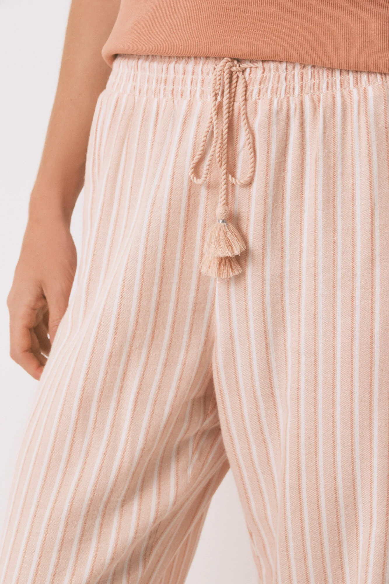 Long orange striped flannel trouser - Image 4