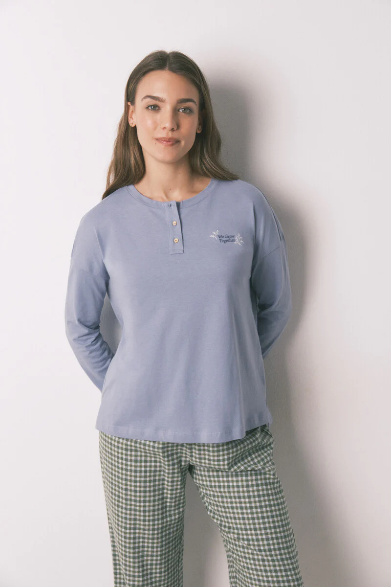 Long pyjamas with plaid trouser - Image 4