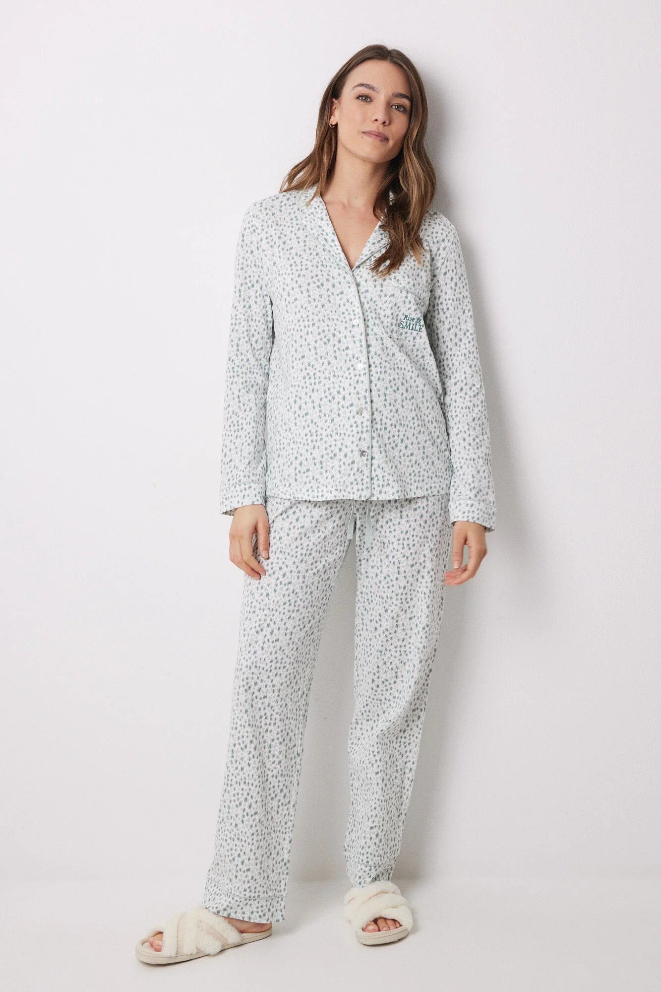 Long shirt pajamas 100% cotton animal print