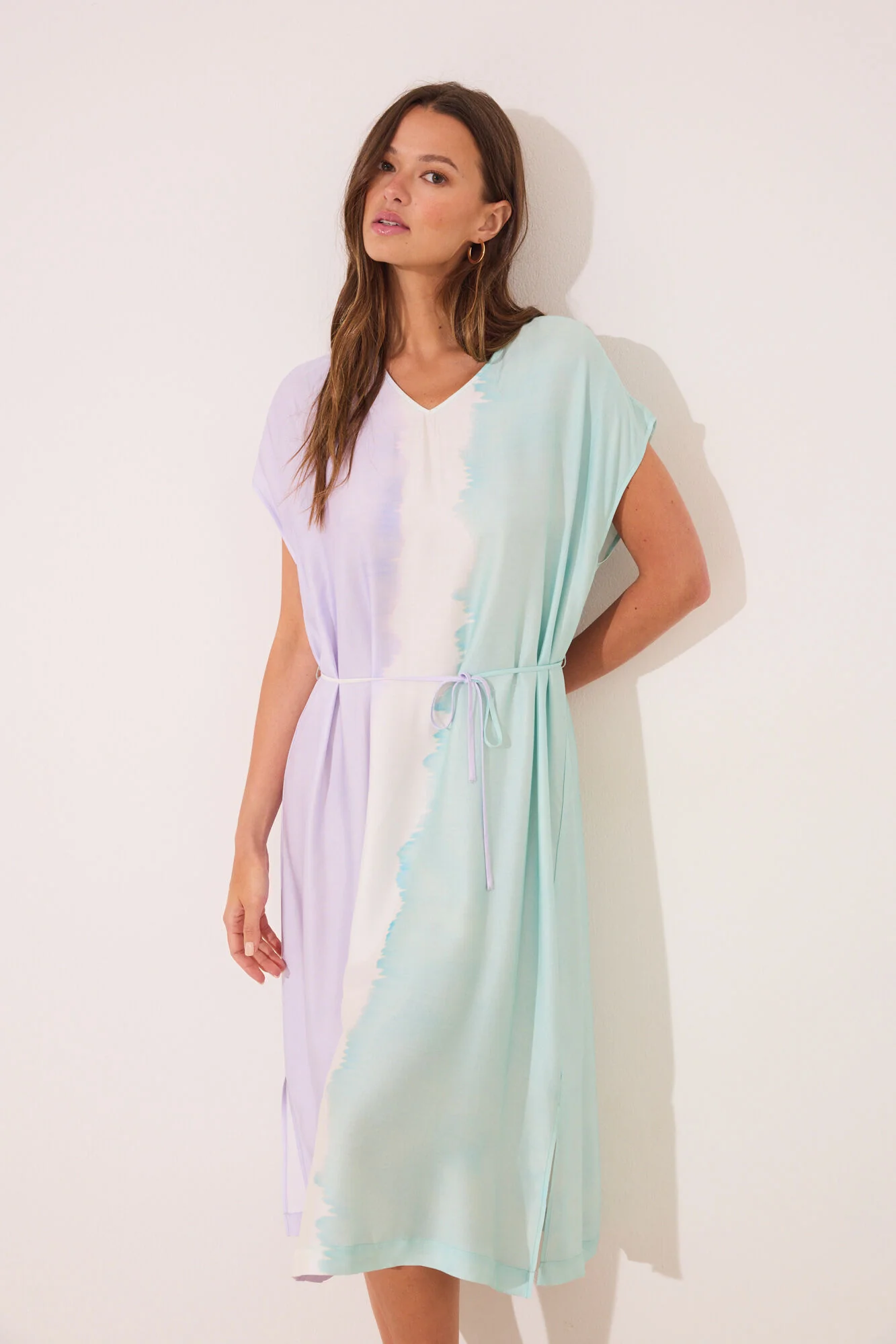 Long tie-dye viscose dress - Image 4