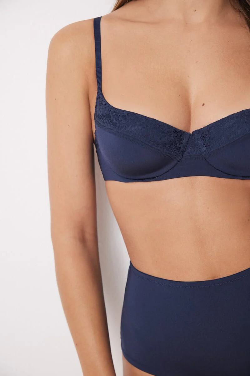 BEAUTIFUL classic bra dark blue microfibre - Image 5