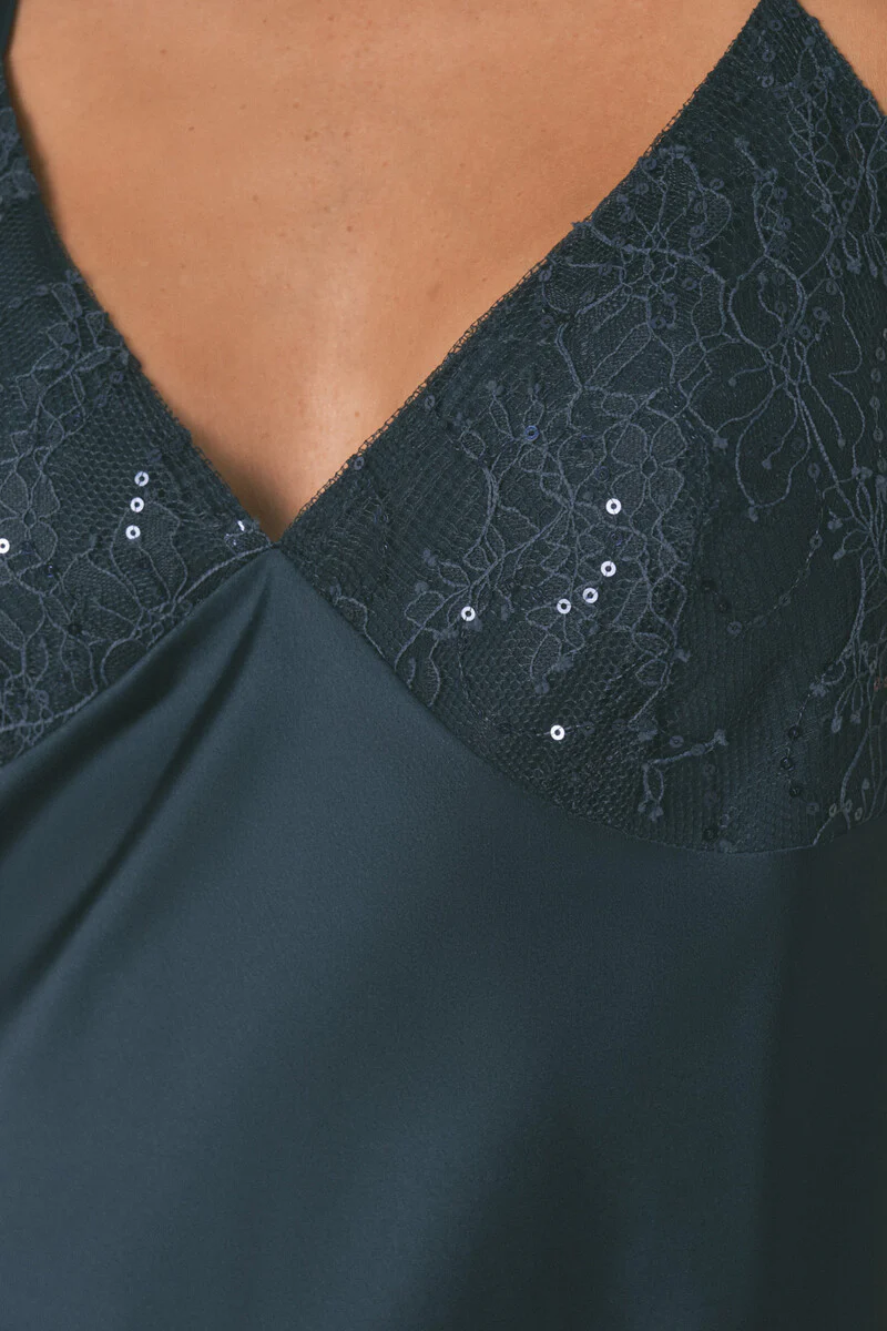 Midi blue satin nightgown - Image 4
