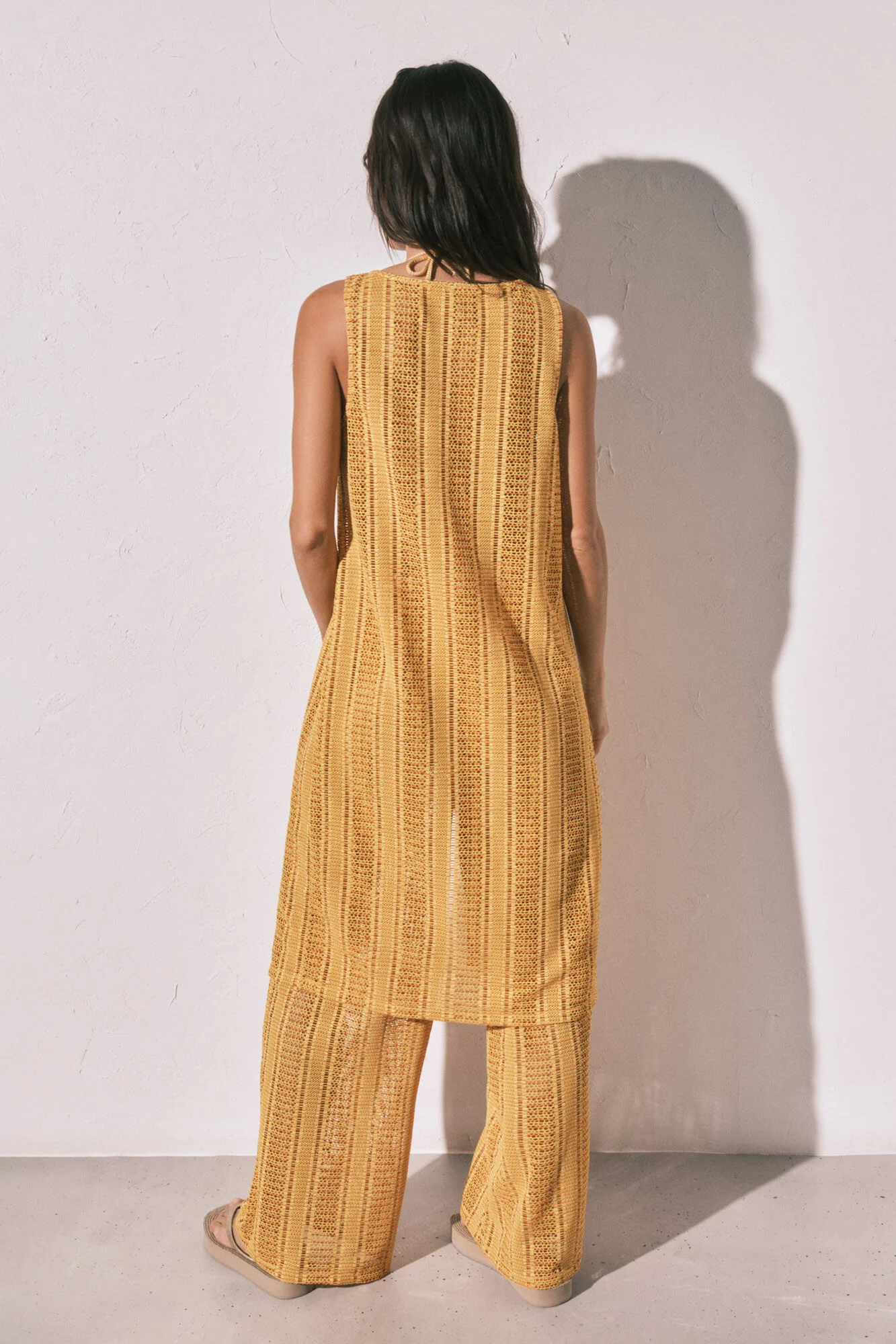 Multicoloured crochet long open tunic - Image 2