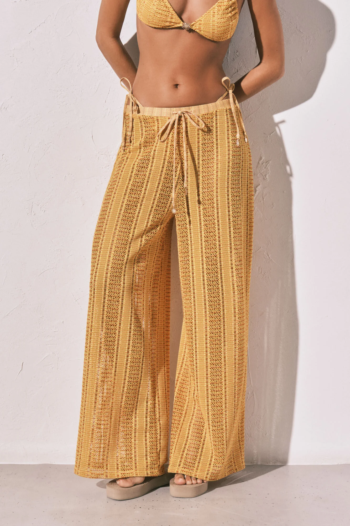 Multicoloured crochet long trousers - Image 2