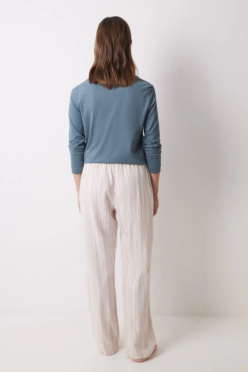 Long flannel trousers with multicoloured striped - Image 4