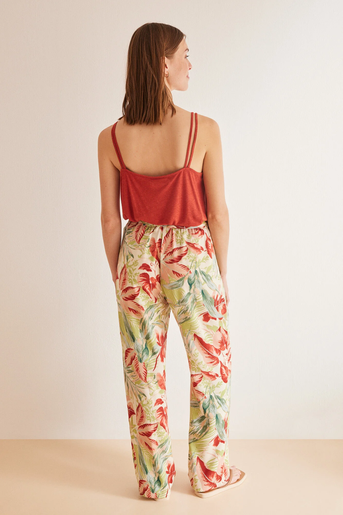 Long tropical fluid trousers - Image 3