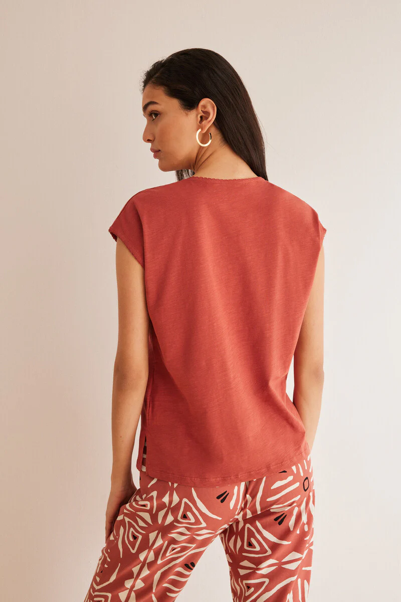 Orange cotton T-shirt - Image 2