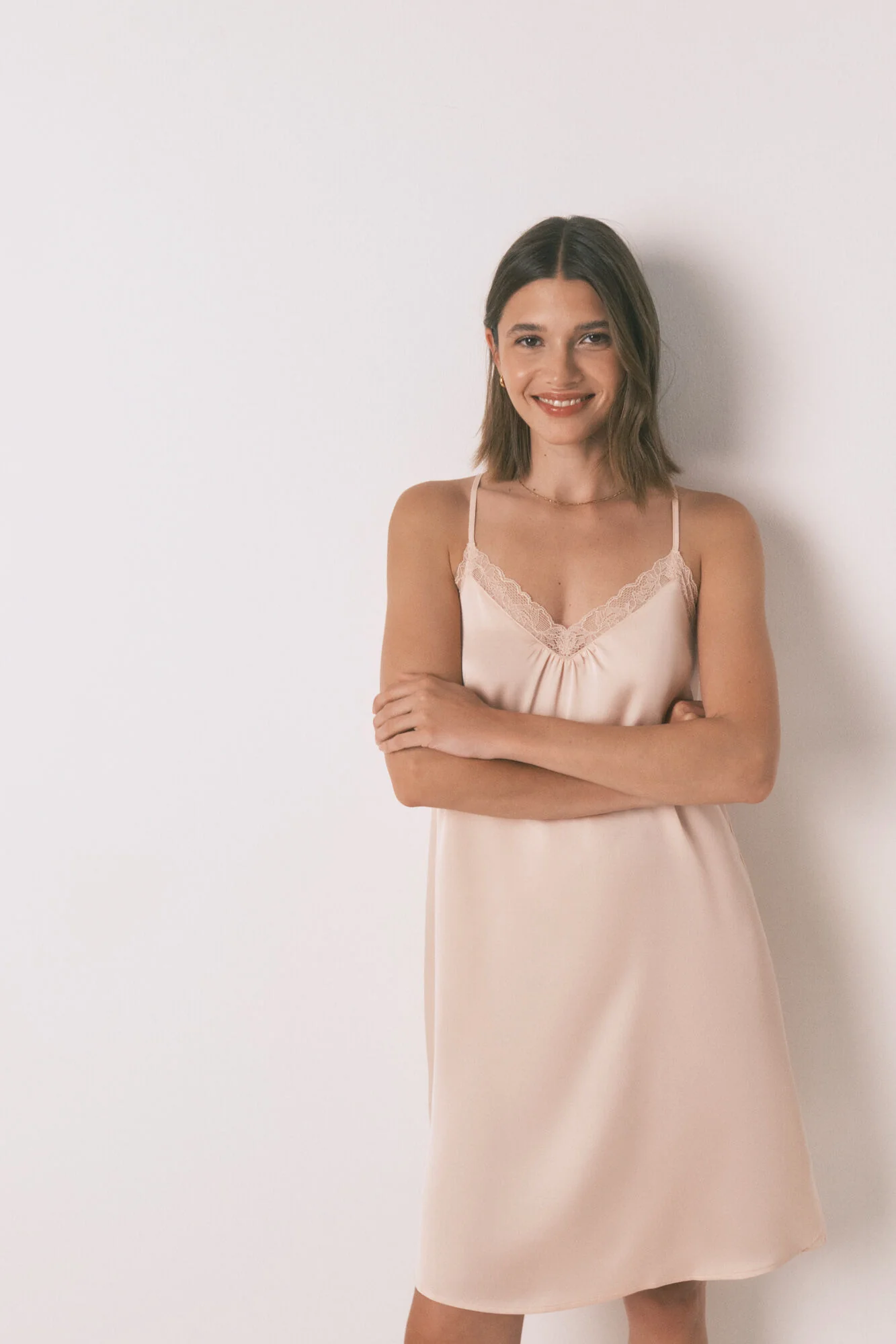 Orange lace satin nightgown - Image 5