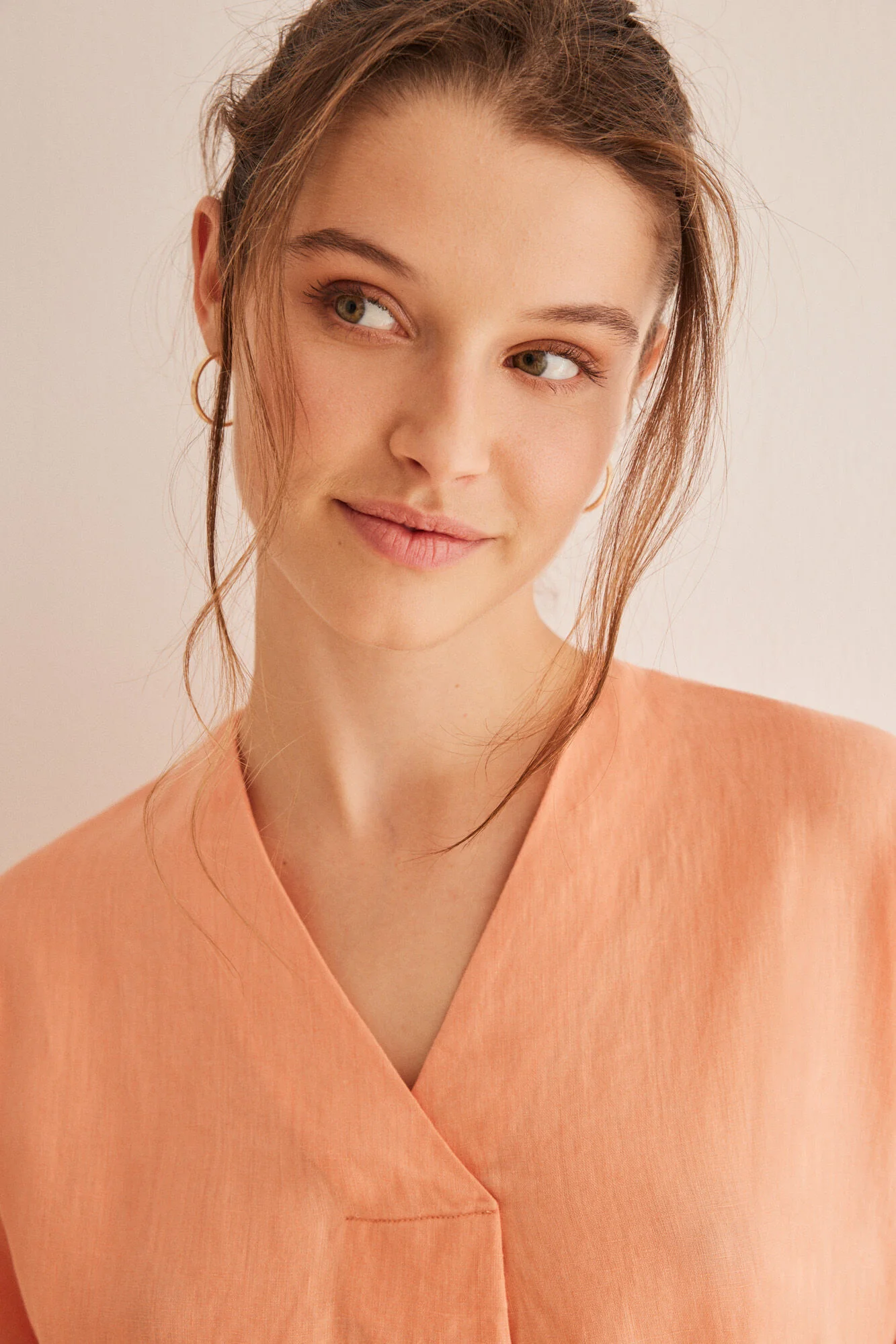 Orange linen kaftan dress - Image 7