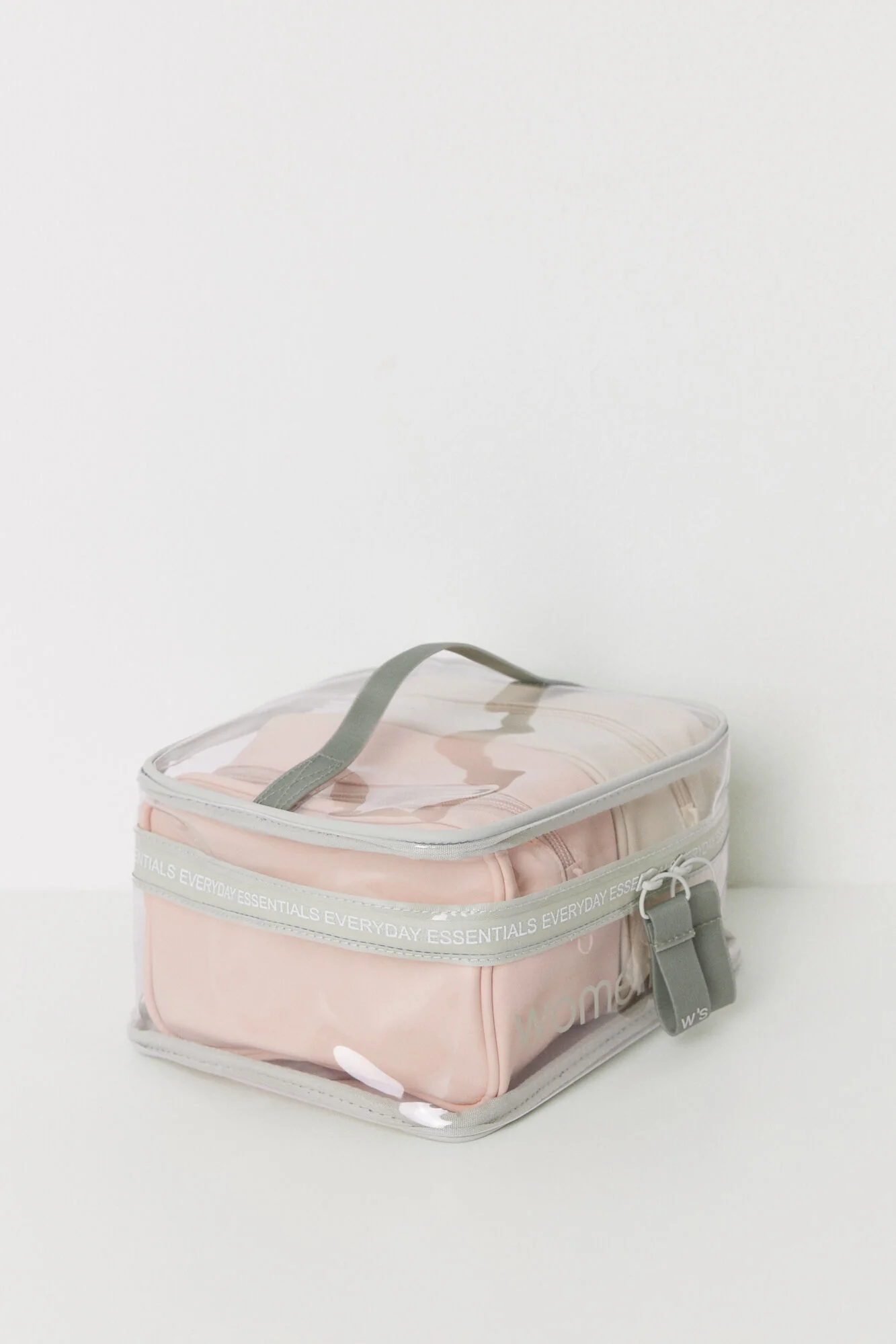 Pack of 2 small pink and beige toiletry bags - Image 3