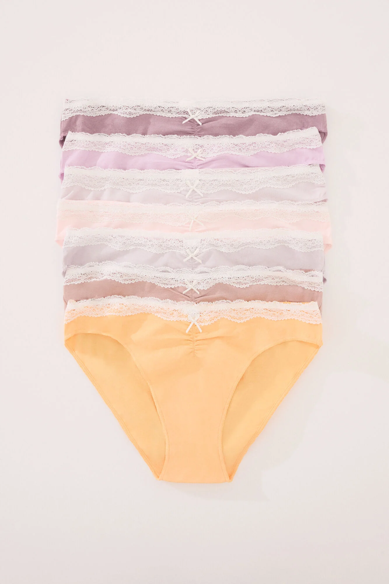Pack of 7 classic panties cotton mix colors lace - Image 2