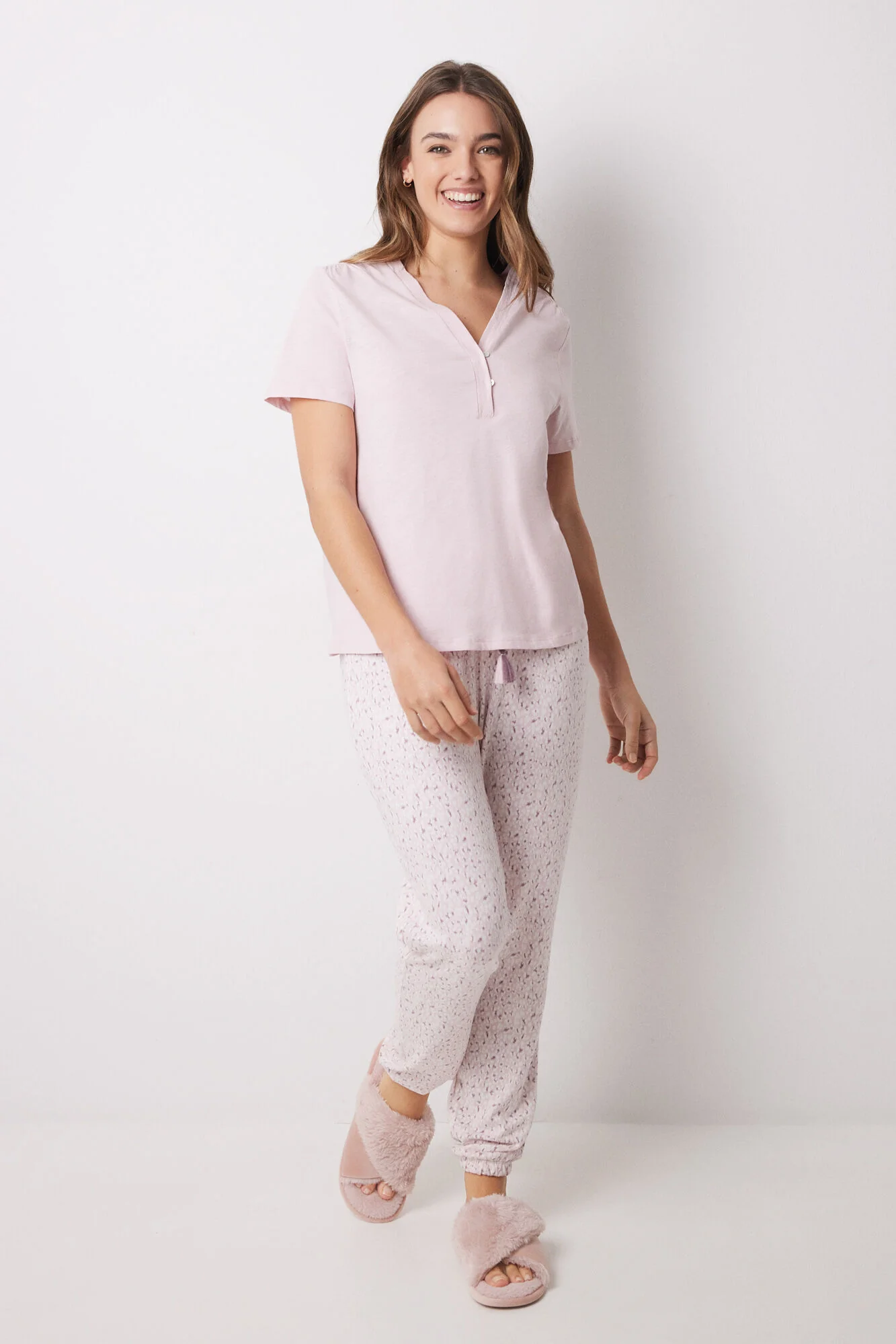 Pink 100% cotton short-sleeved T-shirt. - Image 4