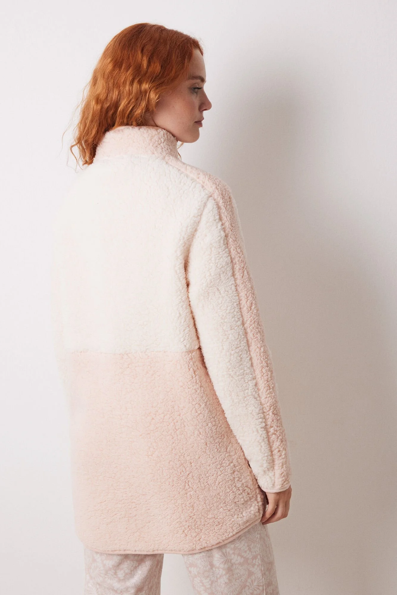 Pink faux shearling stockings robe - Image 3