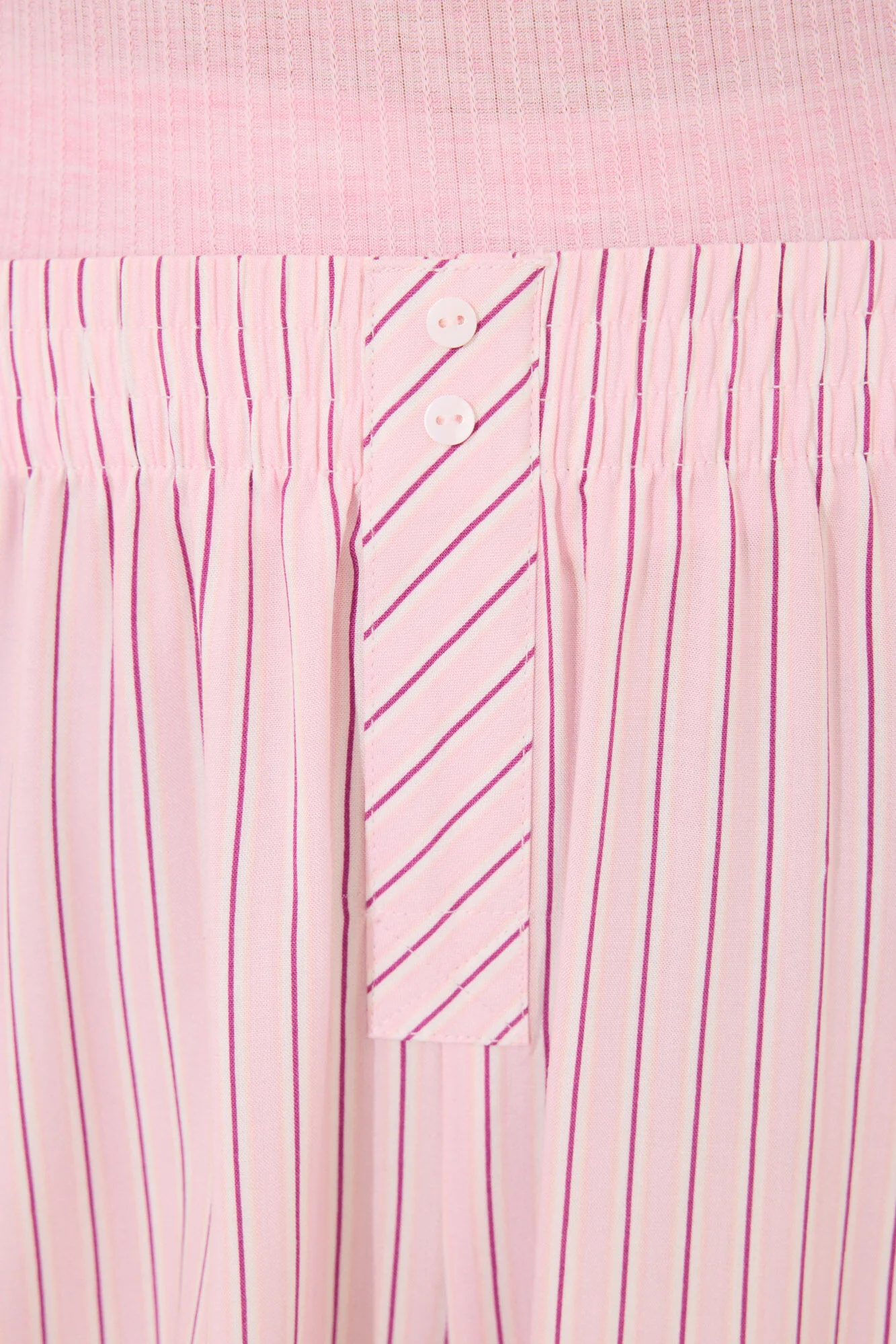 Pink striped ribbed viscose pyjamas - Image 3