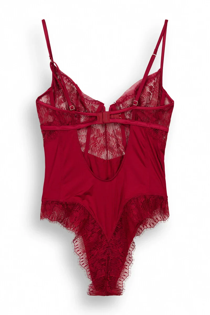 Red Brazilian microfibre lace bodysuit - Image 6