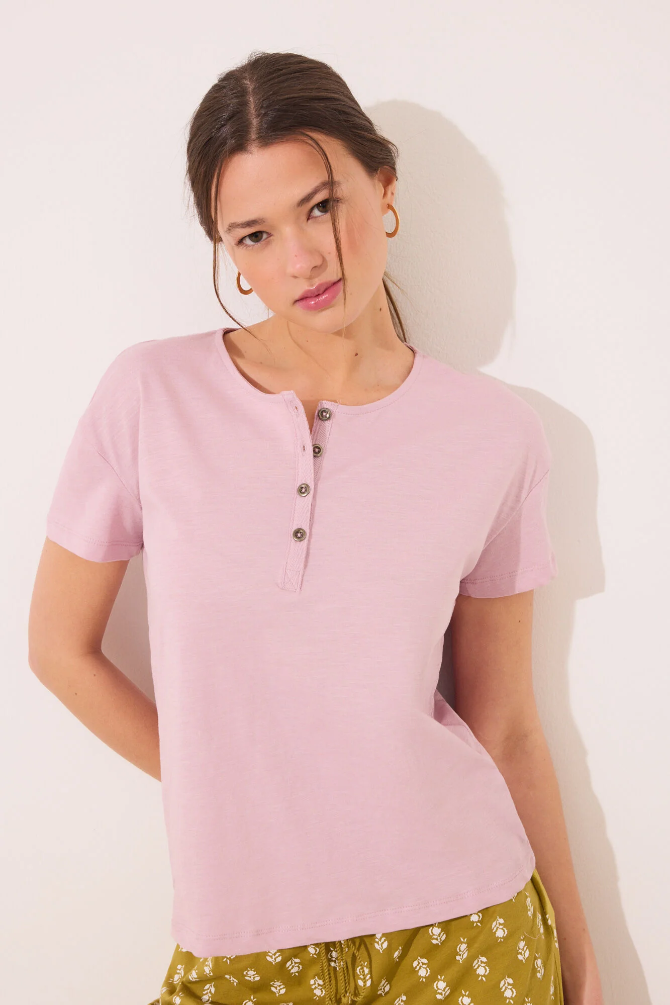 Short sleeve t T-shirt 100% cotton pink