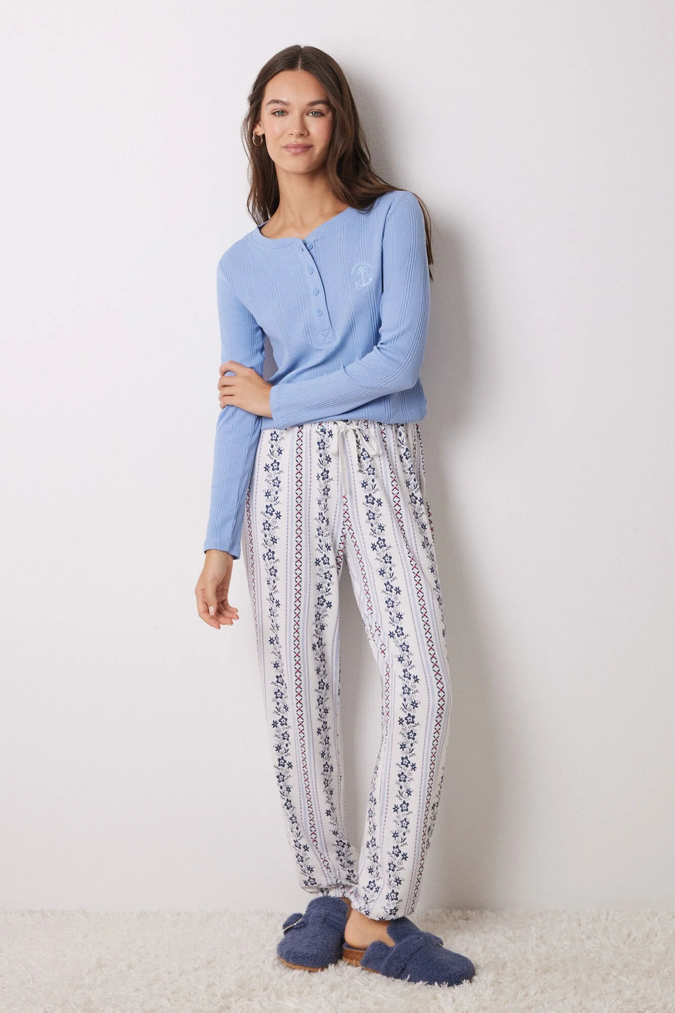 Striped flower pyjamas pants - Image 3
