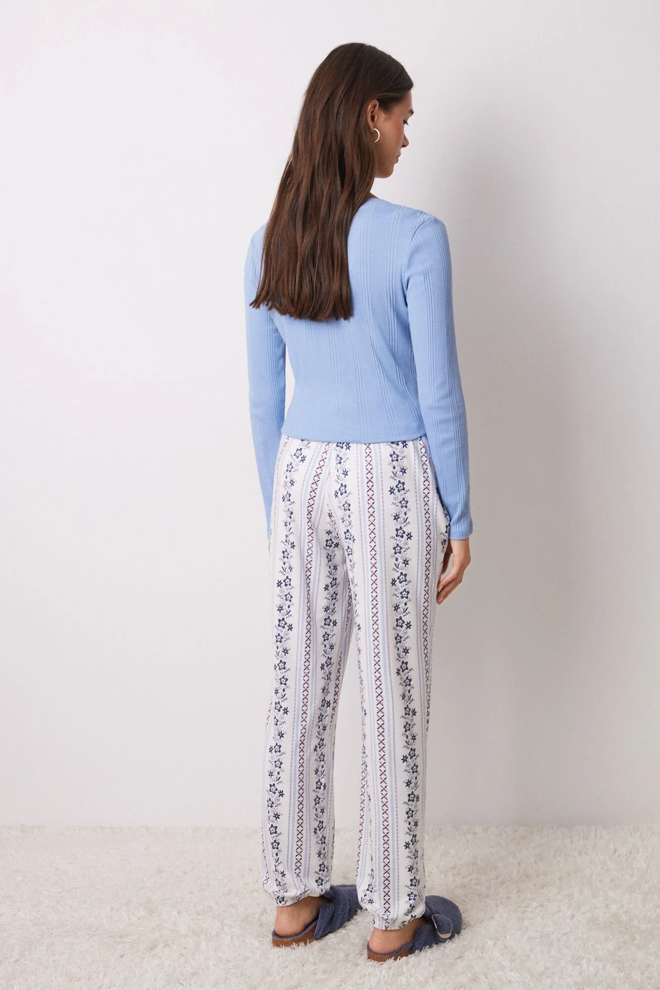 Striped flower pyjamas pants - Image 5
