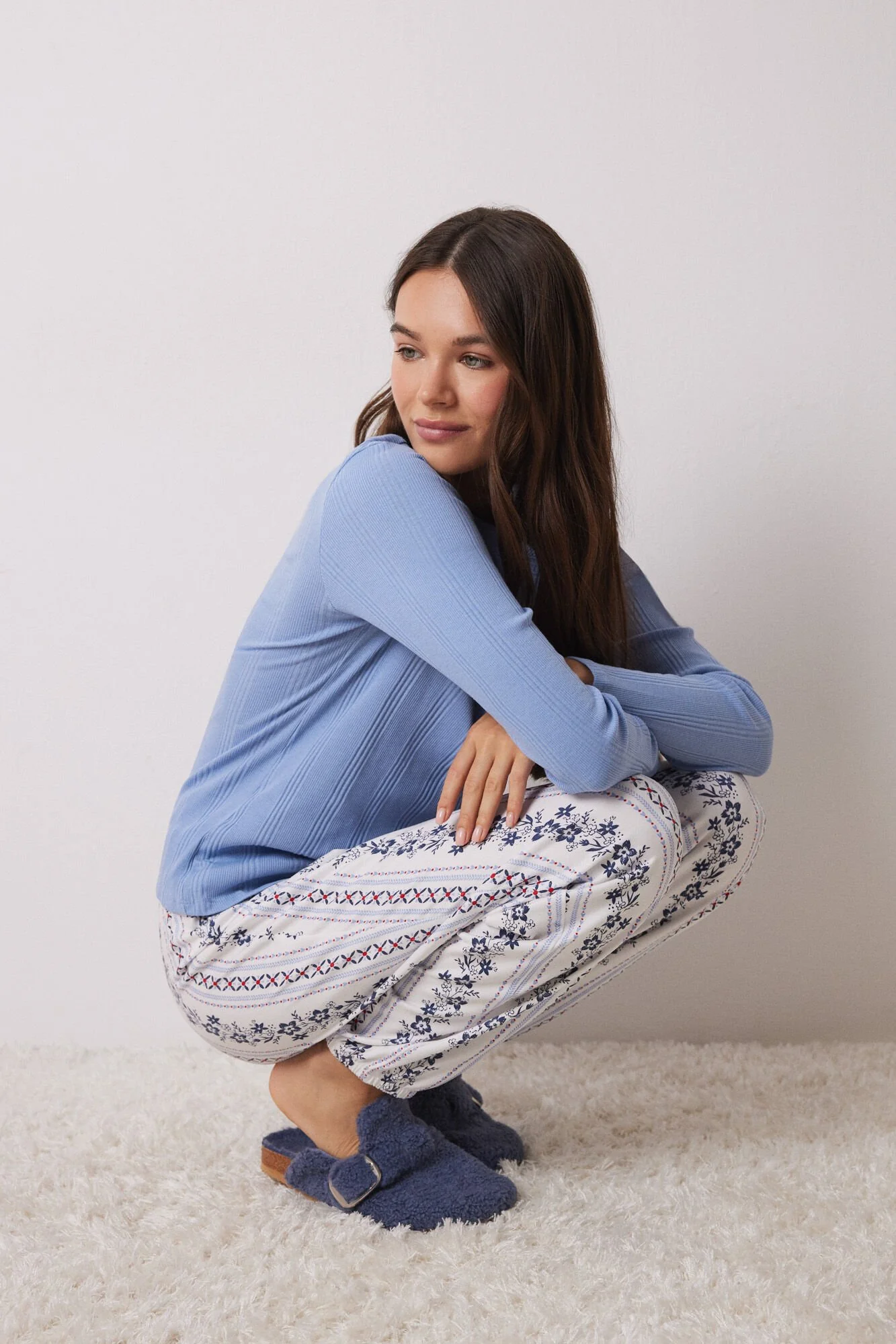 Striped flower pyjamas pants - Image 6